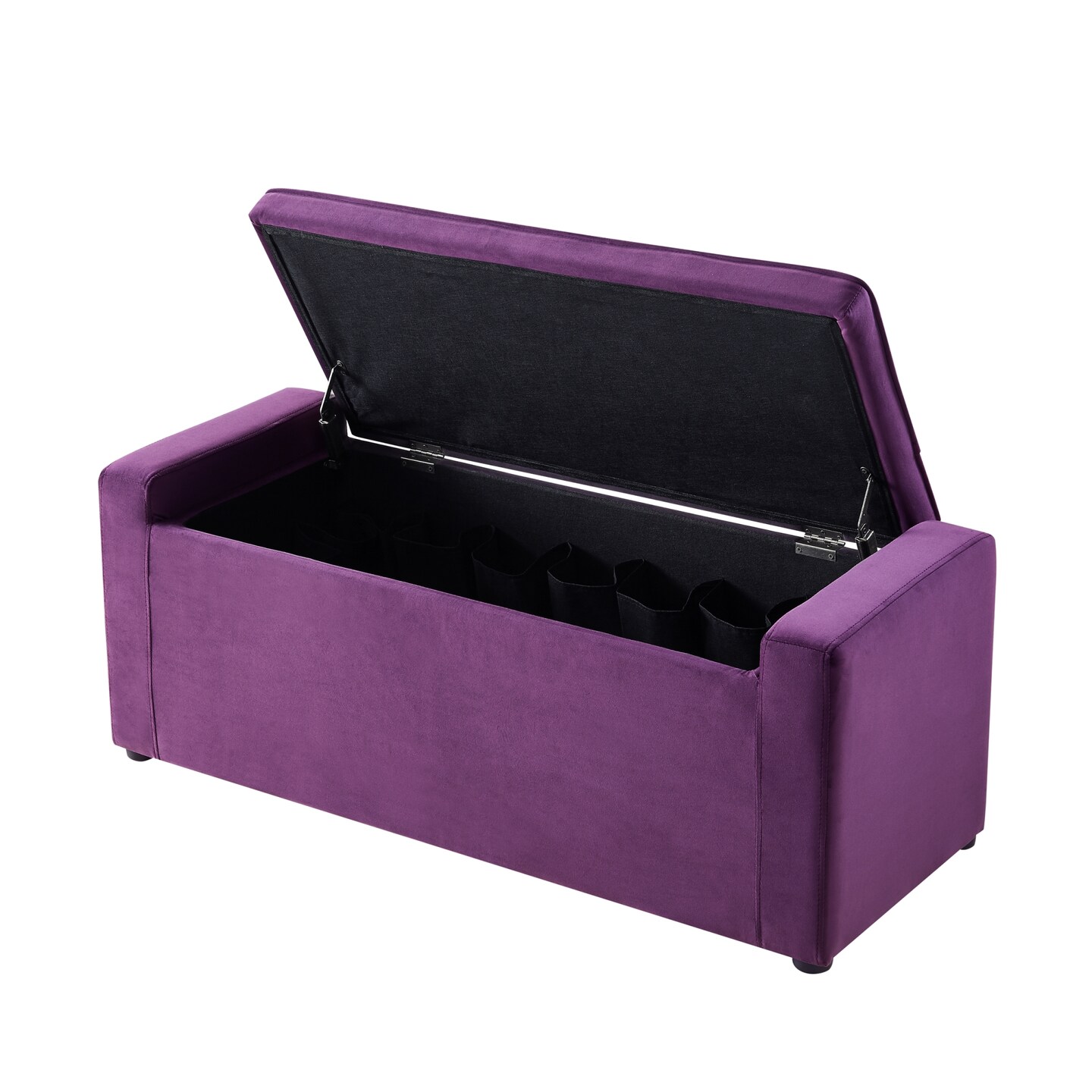 Alejandro Velvet Upholstered Storage Ottoman Bench