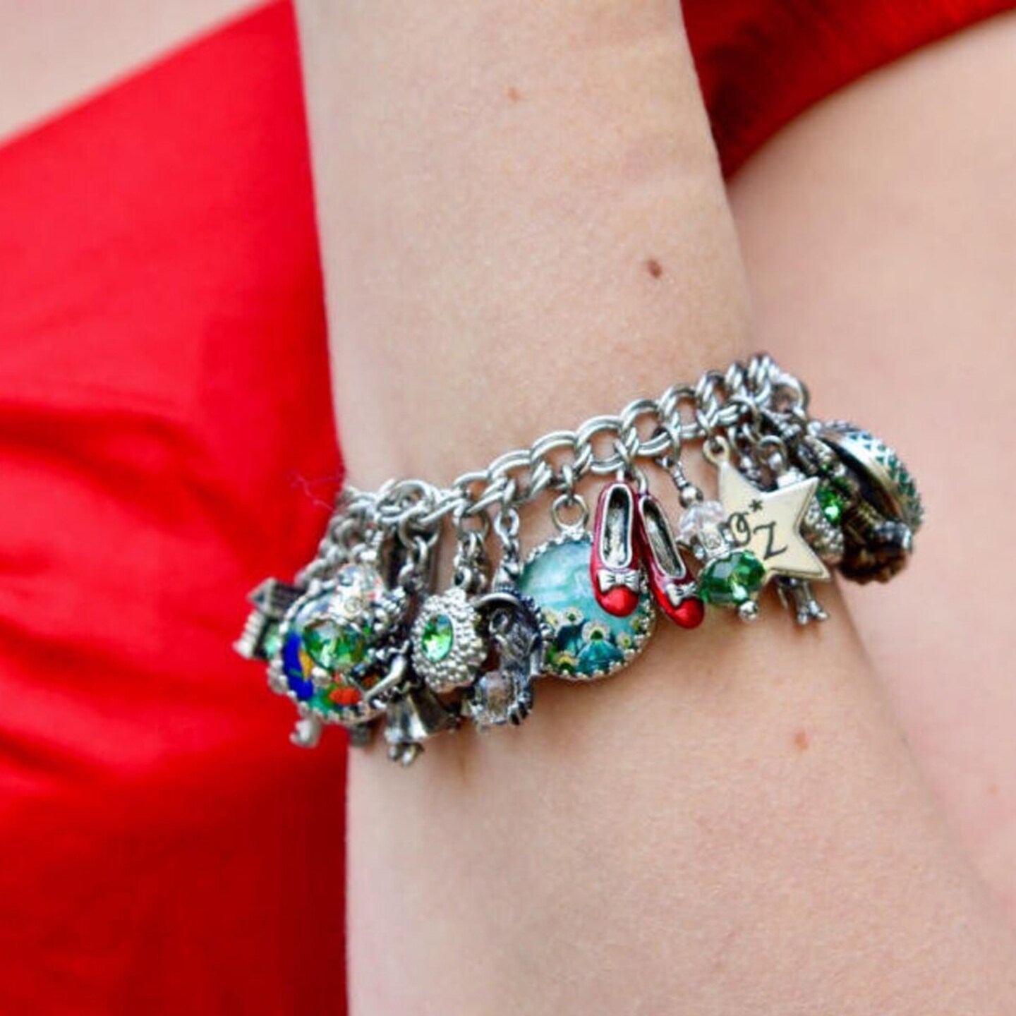 Wizard of OZ Bracelet, Dorothy Ruby Slippers Jewelry MakerPlace
