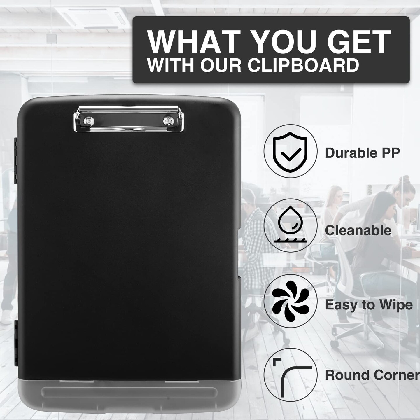 Sooez Clipboard with Storage, High Capacity Nursing Clipboards with Pen Holder, Heavy Duty Plastic Storage Clipboard with Low Profile Clip, Clipboard Folder, Teacher Must Haves, Office Supplies
