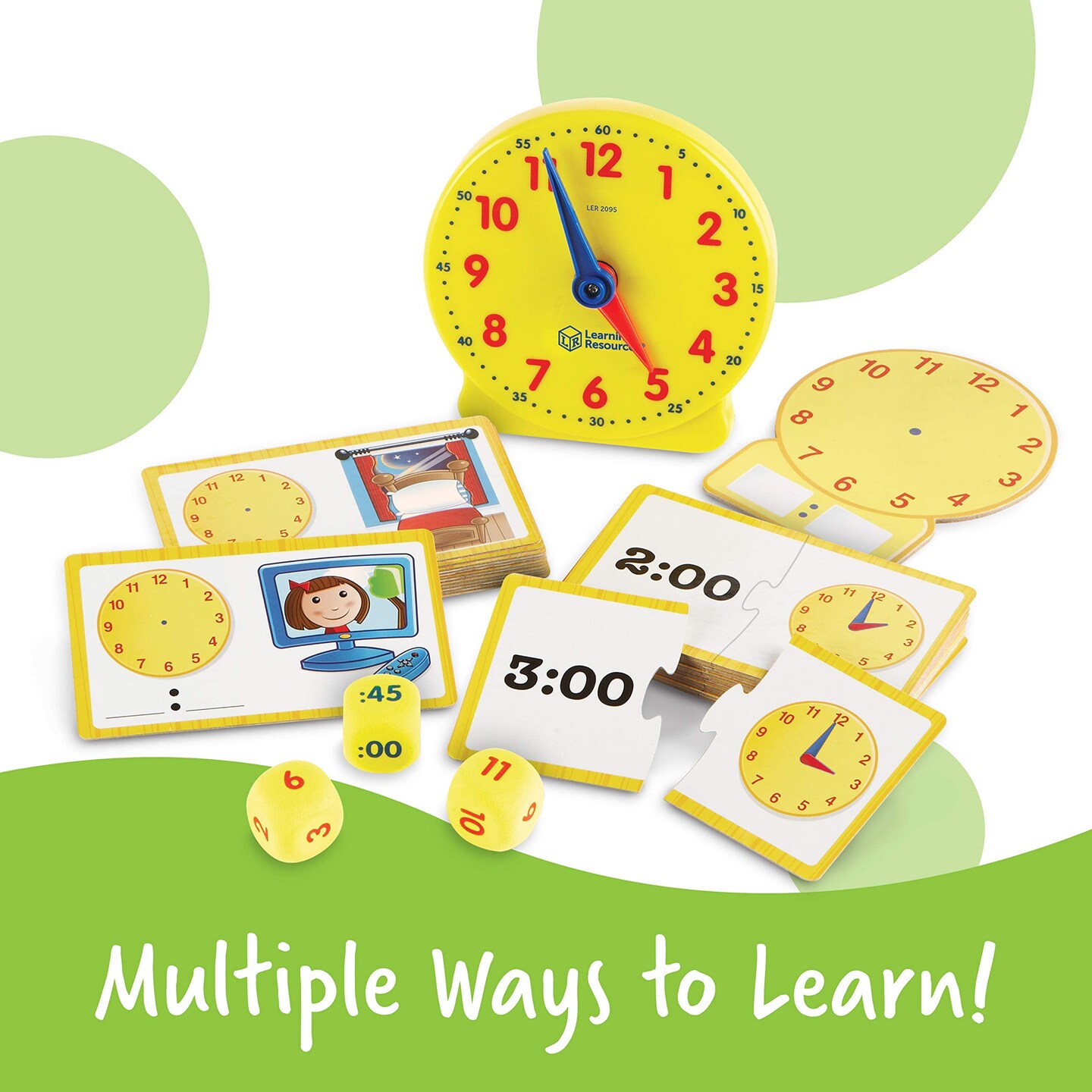 41 Pieces, Ages 5+,Clock for Teaching Time, Telling Time, Homeschool Supplies, Montessori Clock