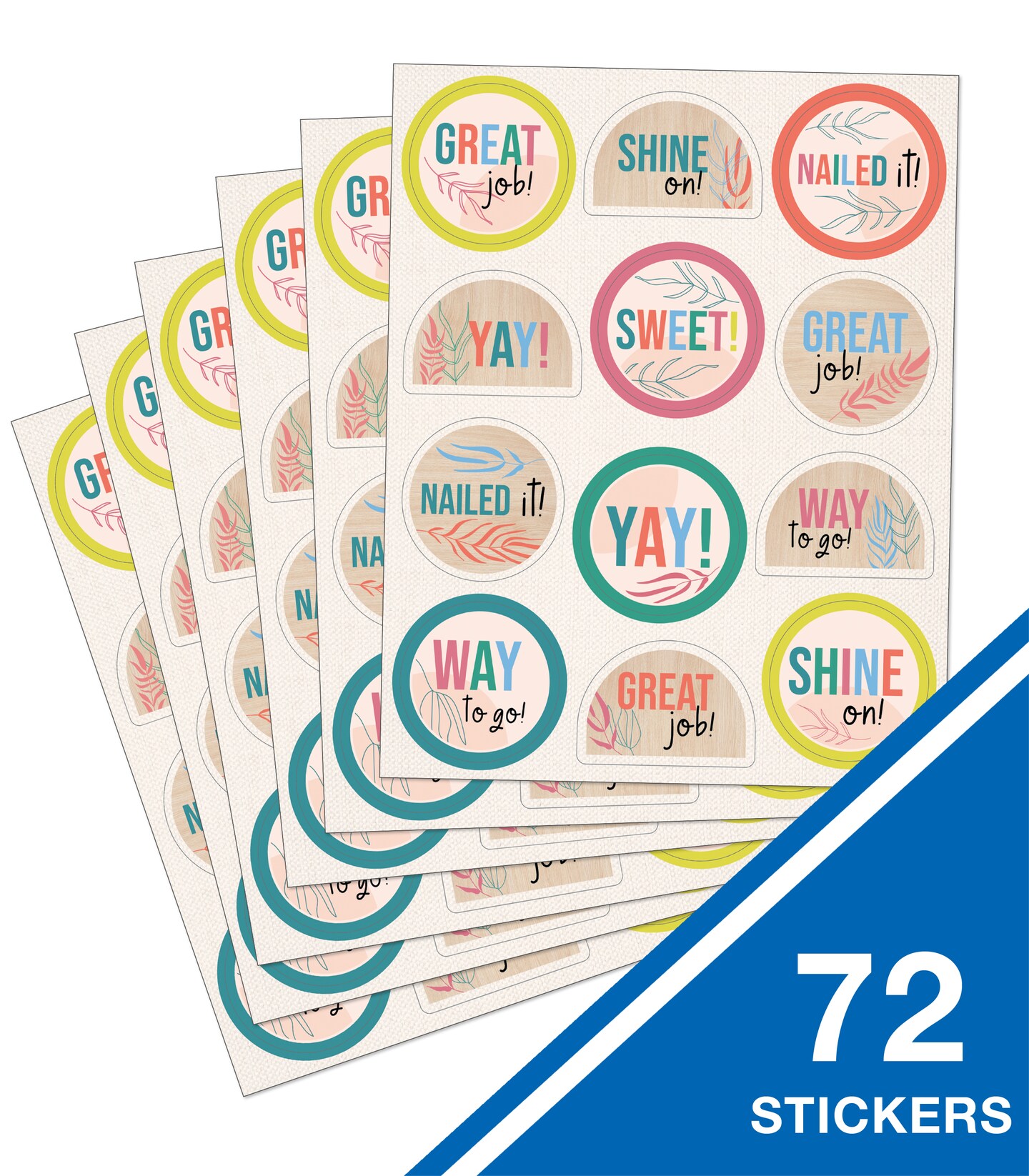 Carson Dellosa True To You 72 Motivational Stickers, 6 Sticker Sheets of Classroom Stickers With Inspirational Quotes, Reward Stickers for Kids, Daily Planner, and Classroom Decor