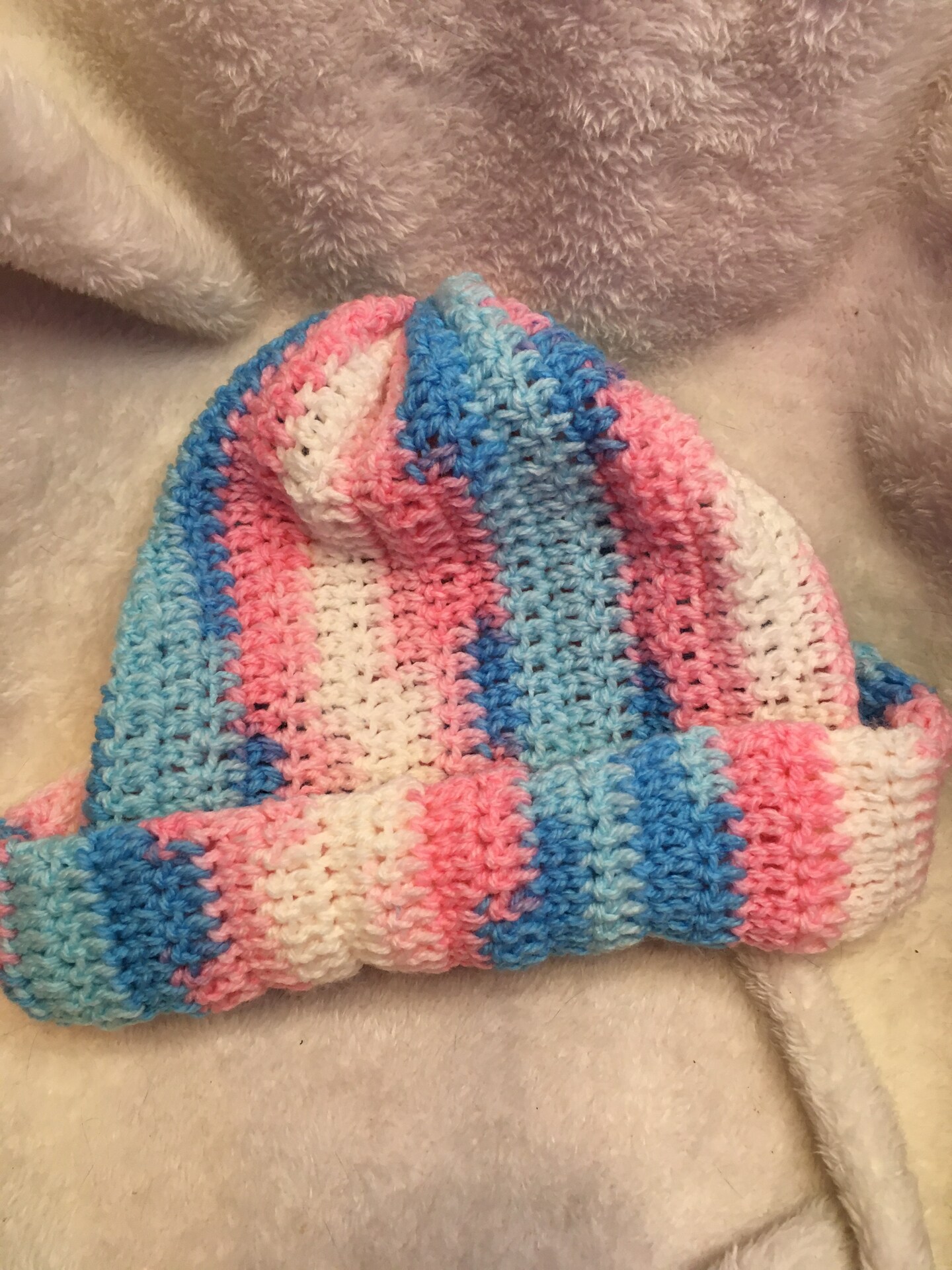 Crochet Beanie Hat Cowl and Hand Warmer Set in Asexual Pride  display picture 1