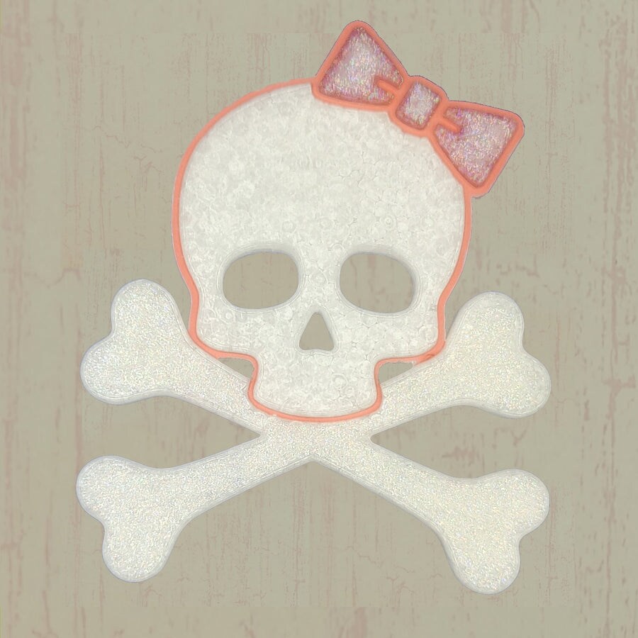 Skull &#x26; Crossbones with Bow Silicone Freshie Mold