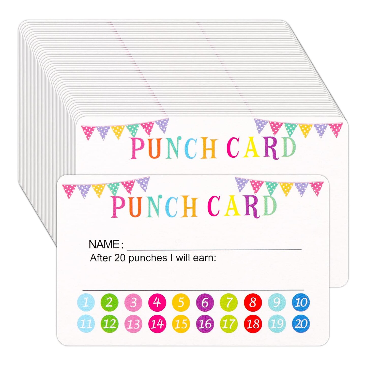 120 Pcs Reward Punch Cards Behavior Incentive Awards for Kids Students Teachers Home Classroom School Business Loyalty Card Positive Reinforcement Tool - 2&#x22; x 3.5&#x22;