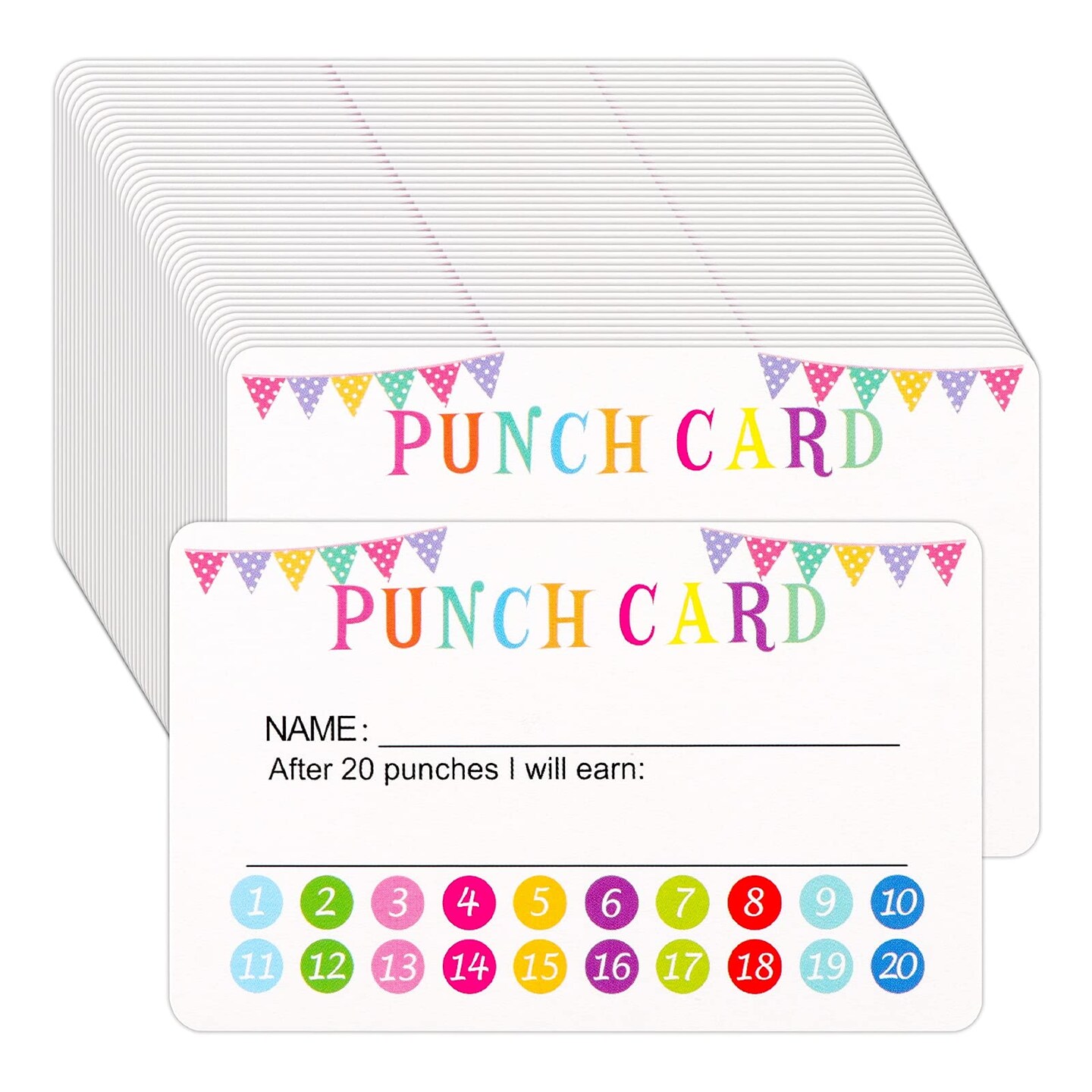 120 Pieces Reward Punch Cards Behavior Incentive Awards for Kids Students Teachers Home Classroom School Business Loyalty Card Positive Reinforcement Tool - 2" x 3.5"