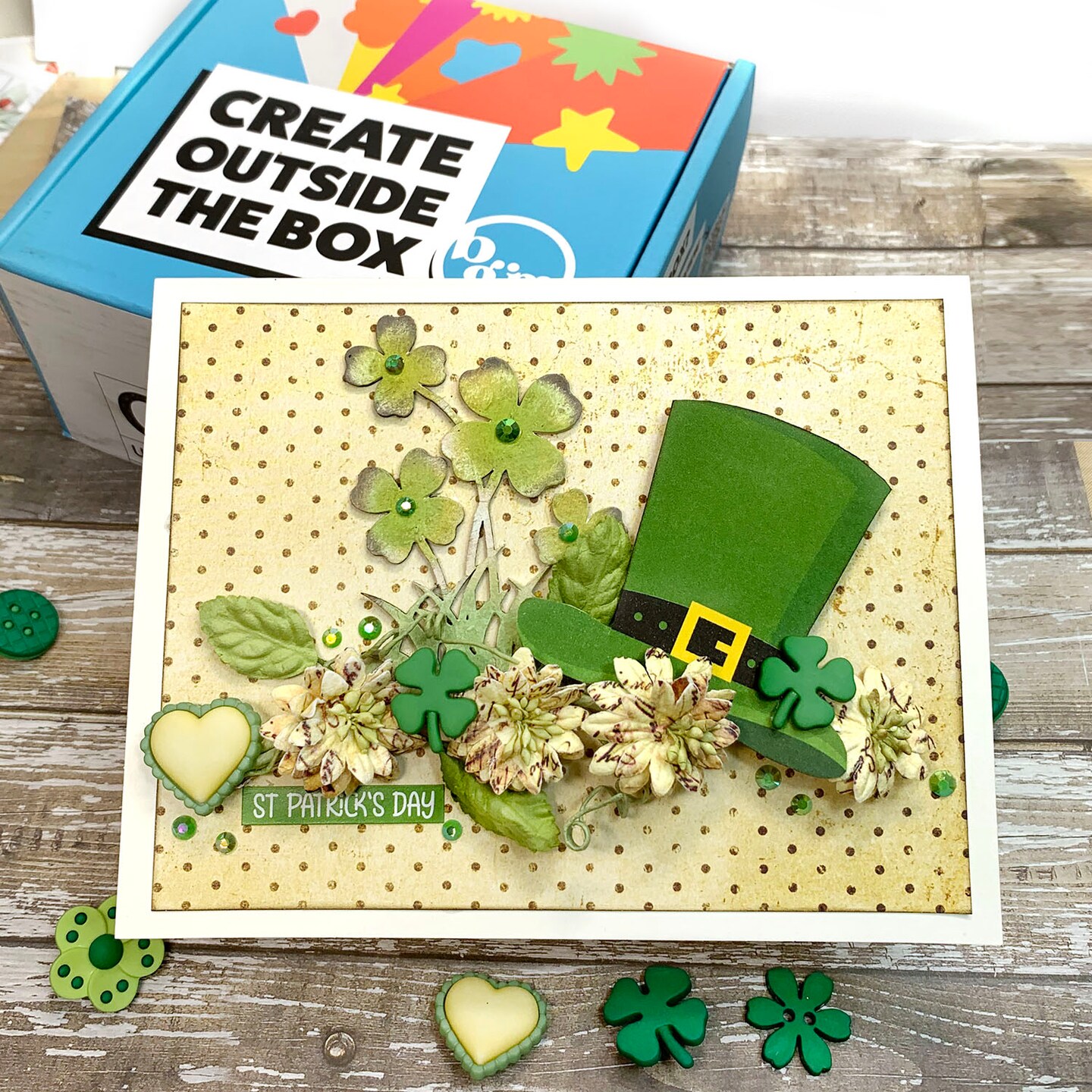 Buttons Galore St. Patrick&#x27;s Day Buttons Galore 50 Piece Button Assortment &#x2013; 50 Novelty Buttons for Crafts &#x26; Sewing &#x2013; Shamrock, Rainbow, Pot of Gold, and Green Heart Designs