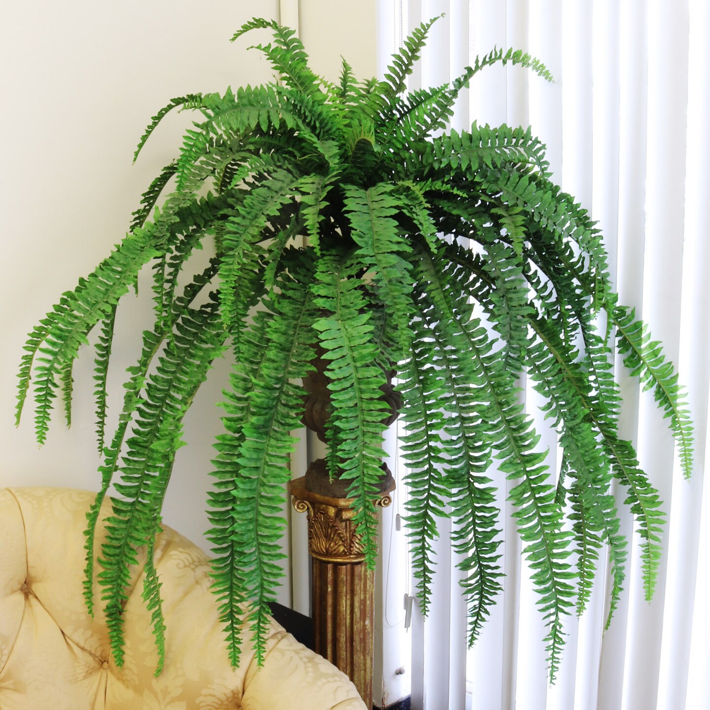 2-Pack: UV Boston Fern Plant with 77 Silk Fronds, 82&#x22; Wide by Floral Home&#xAE;