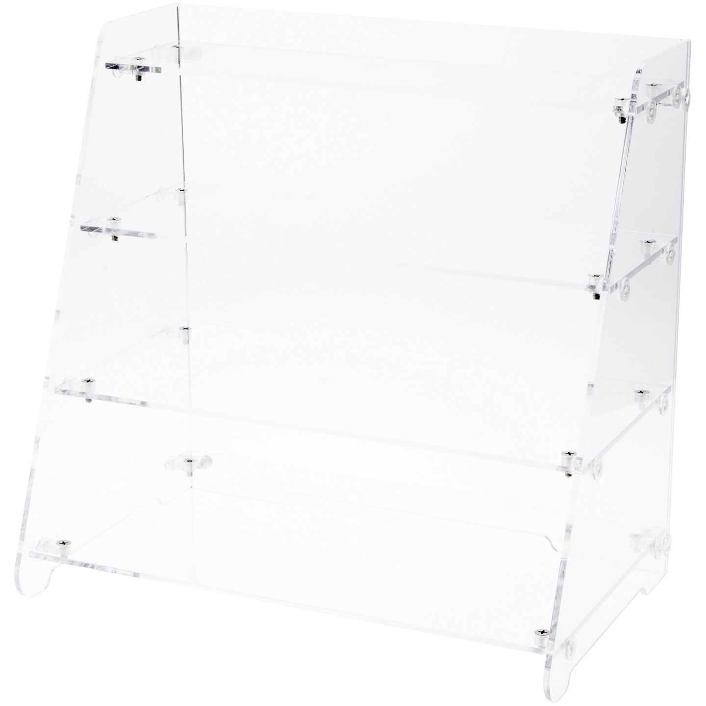 Plymor Clear Acrylic Straight Front 4-Shelf Display Unit