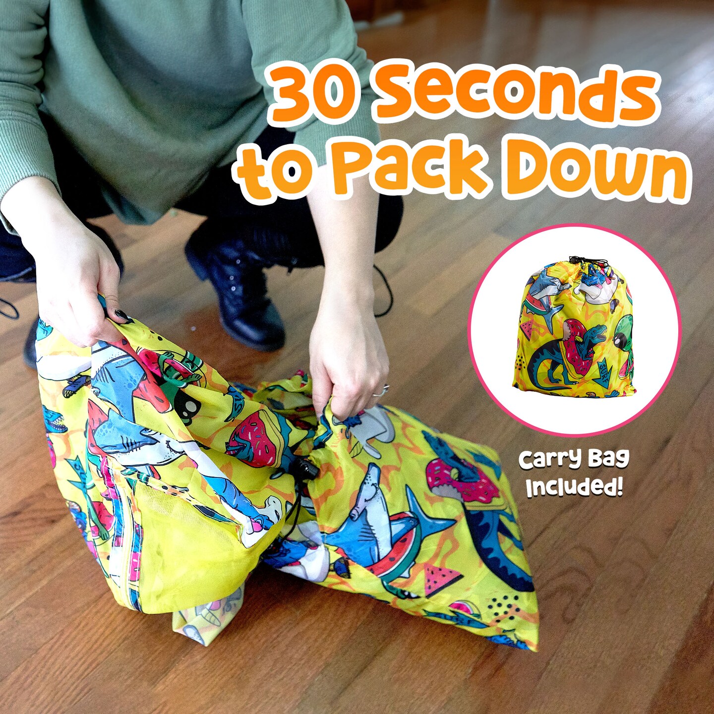 USA Toyz Air Dome Dinosaur Shark Pop Up Tent for Kids
