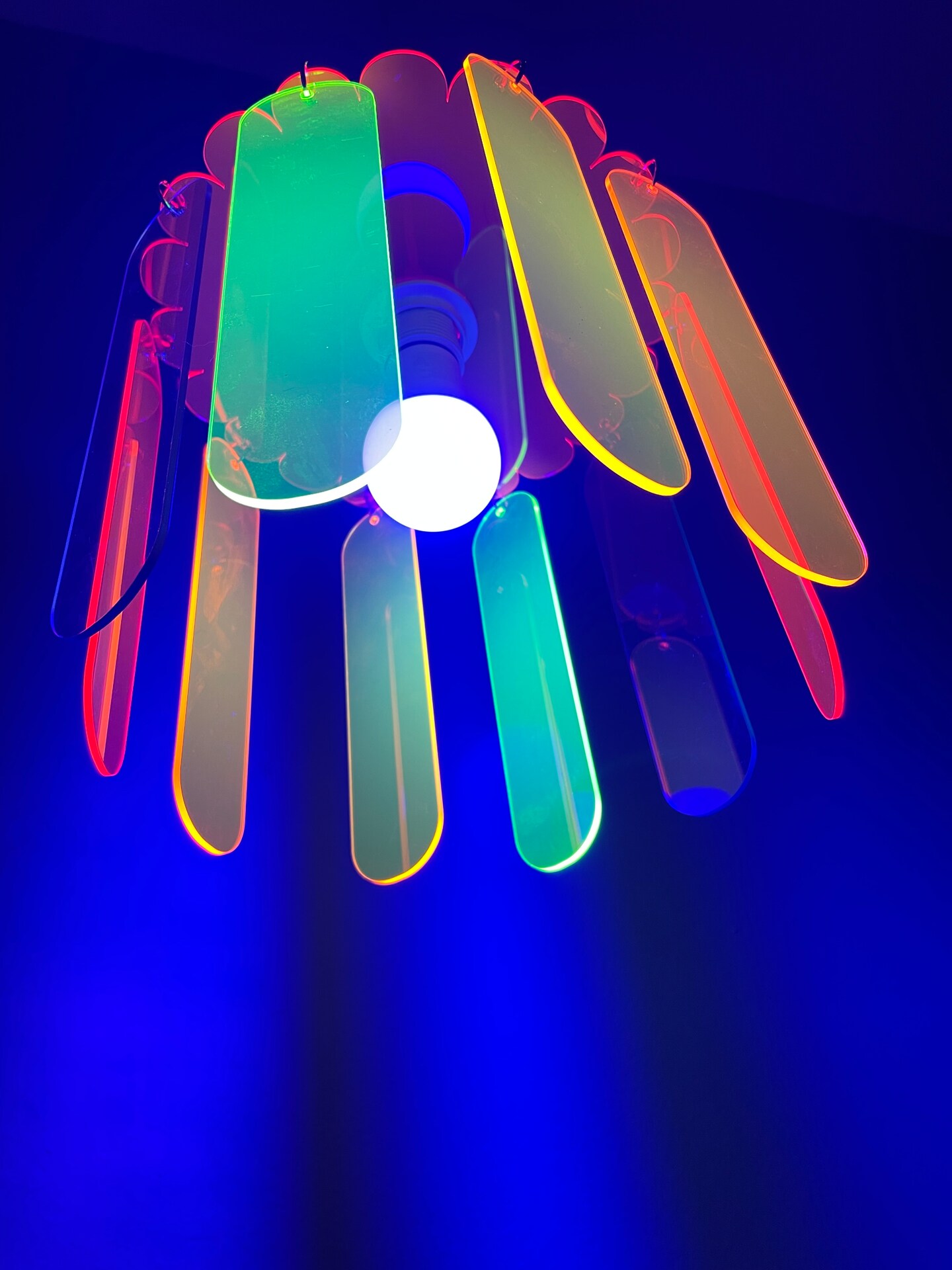 Acrylic Rainbow Chandelier Pendant Hanging LampFluorescent Neon