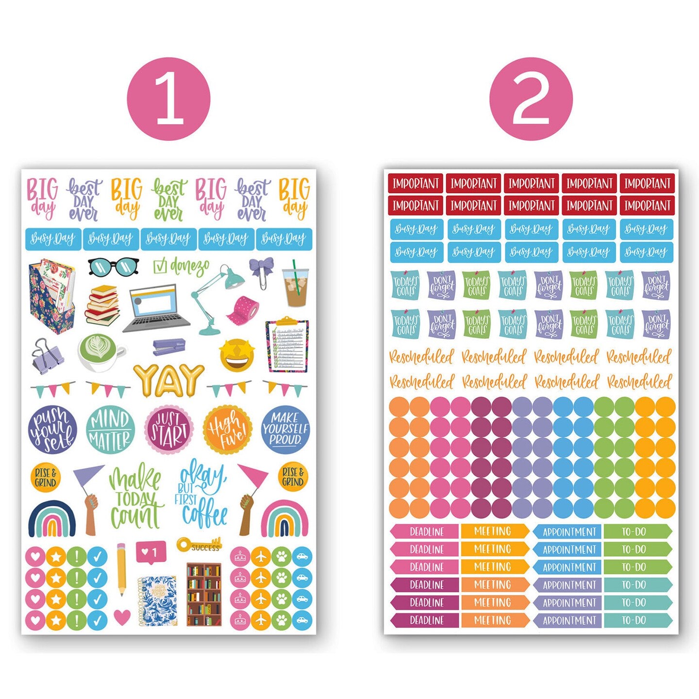 bloom daily planners Sticker Sheets, Classic Planner Stickers V3