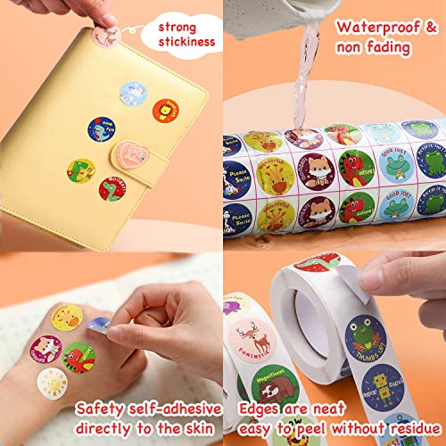 2000 Pieces Teacher Motivational Stickers for Kids Reward Stickers Students Children 4 Roll Motivational Stickers Labels 30 Styles
