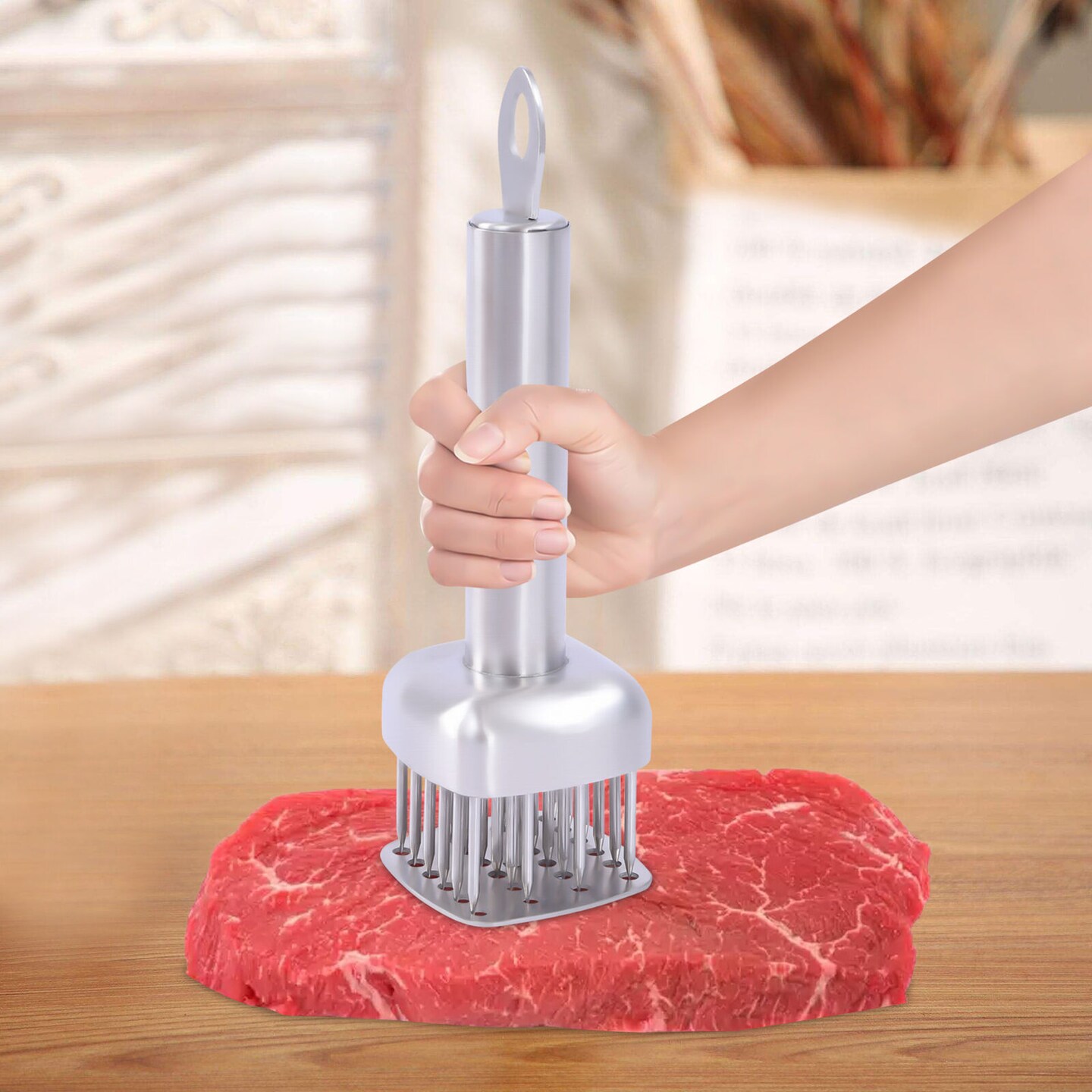 Kitcheniva Stainless Steel Meat Tenderizer Tool 24 Needles