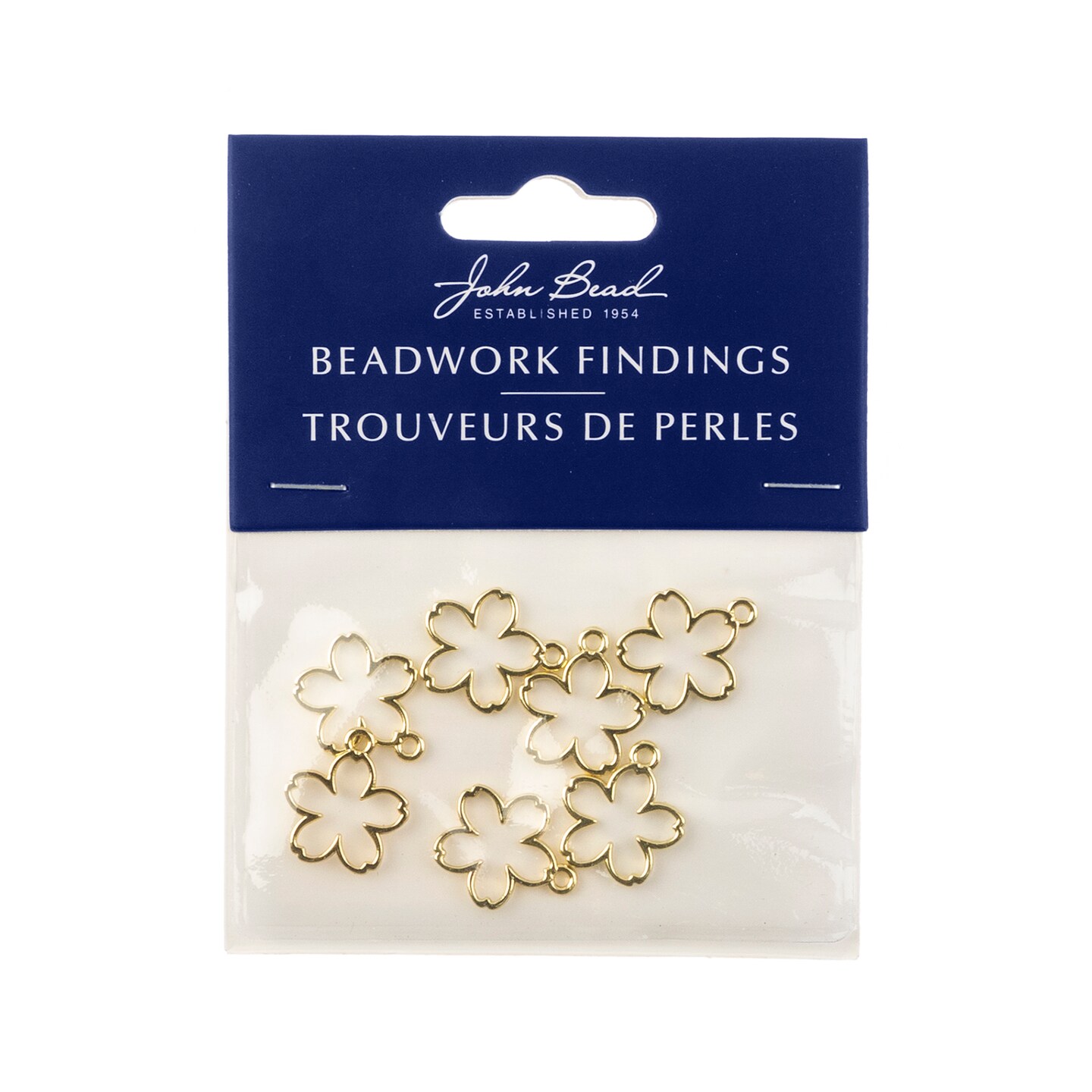 John Bead 22mm Five Petal Flower Beadwork Pendants