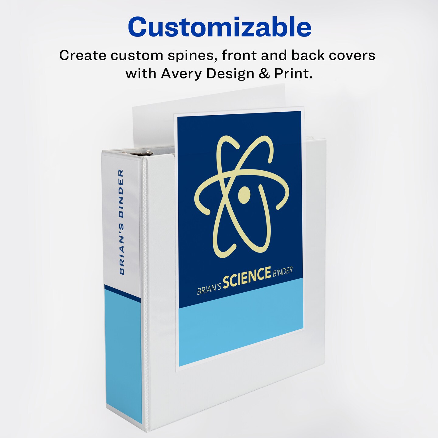 Avery Durable View 3 Ring Binder with 3 Inch Rings, 8 Tab Durable Plastic Binder Dividers, Office Supplies Set (01680)