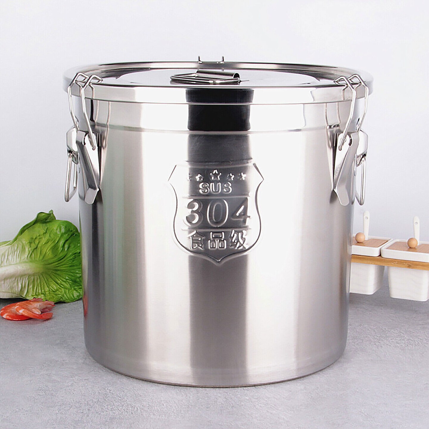 Kitcheniva Stainless Steel Airtight Kitchen Canister Storage Container