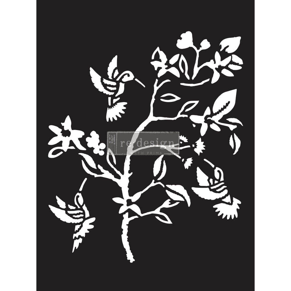 Redesign With Prima Decor Stencils - Hummingbird - 1 pc, sheet size 9&#x22;x12&#x22; 655350656621
