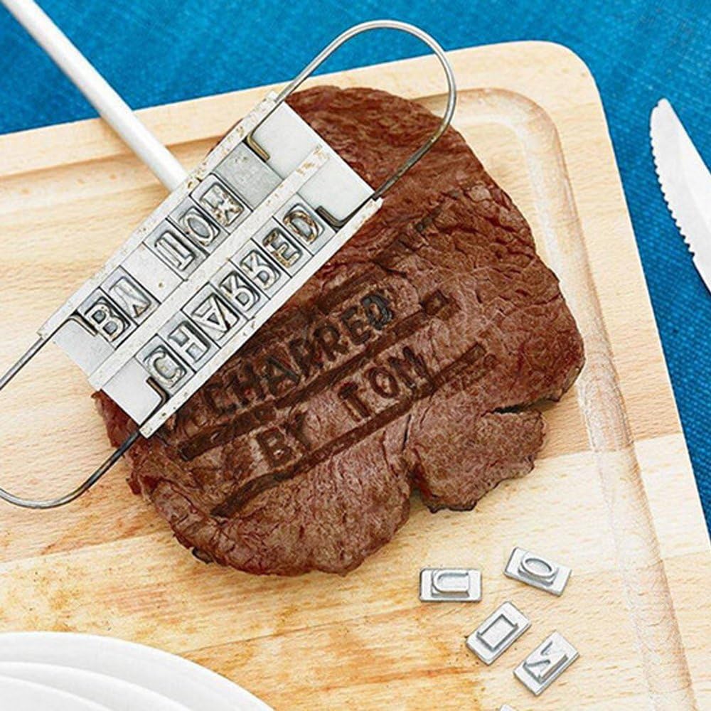 Custom BBQ Branding Iron with 60+ Letters Personalized Branding Iron Stamp for Meat Barbecue Steak Names Press Tool for Grilling