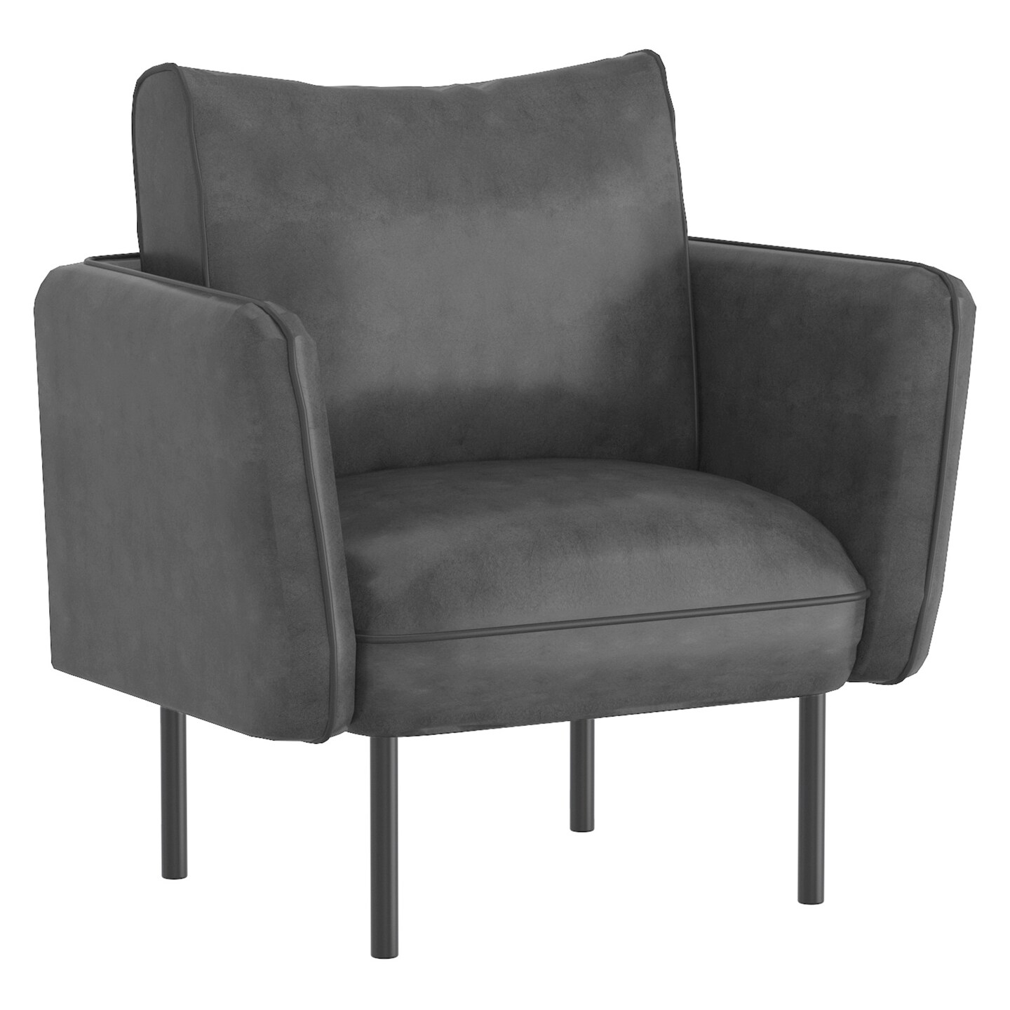 Contemporary Home Living Plush Cushioned Accent Armchair - 31.5&#x22; - Gray and Black