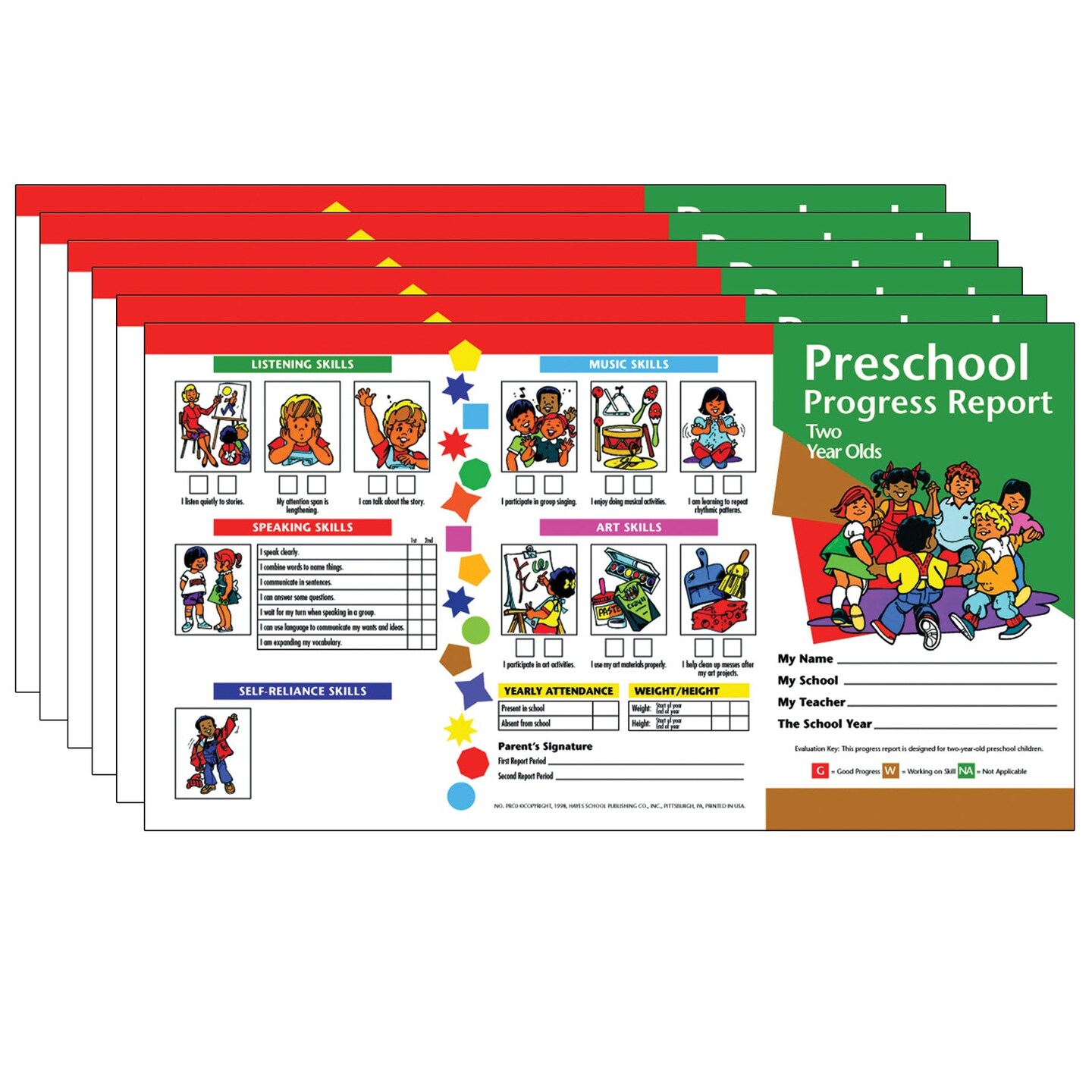 Preschool Progress Report, Two Year Olds, 10 Per Pack, 6 Packs
