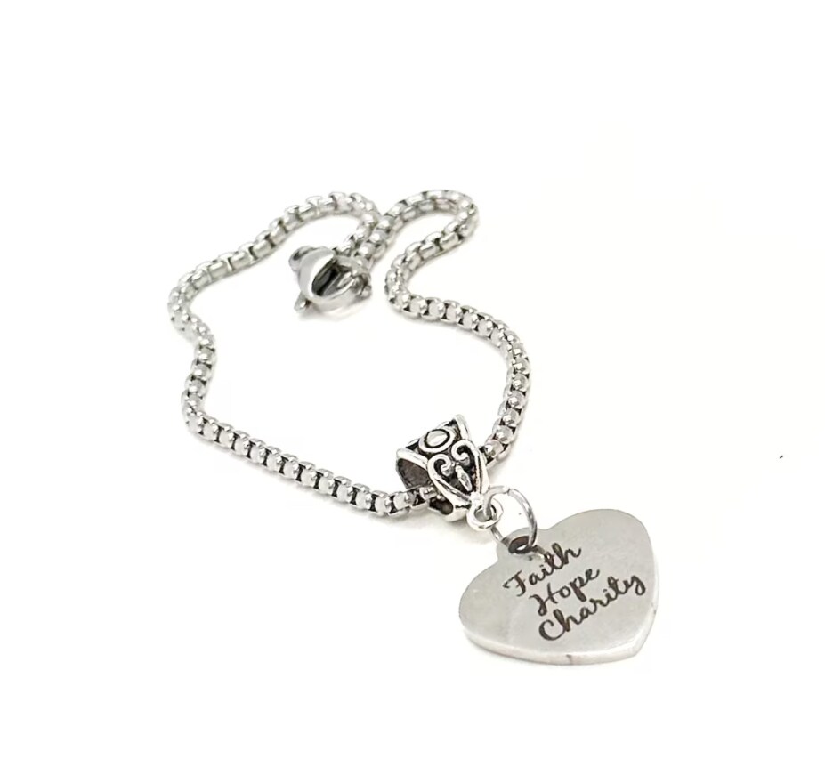 Faith hope love hot sale charm bracelet