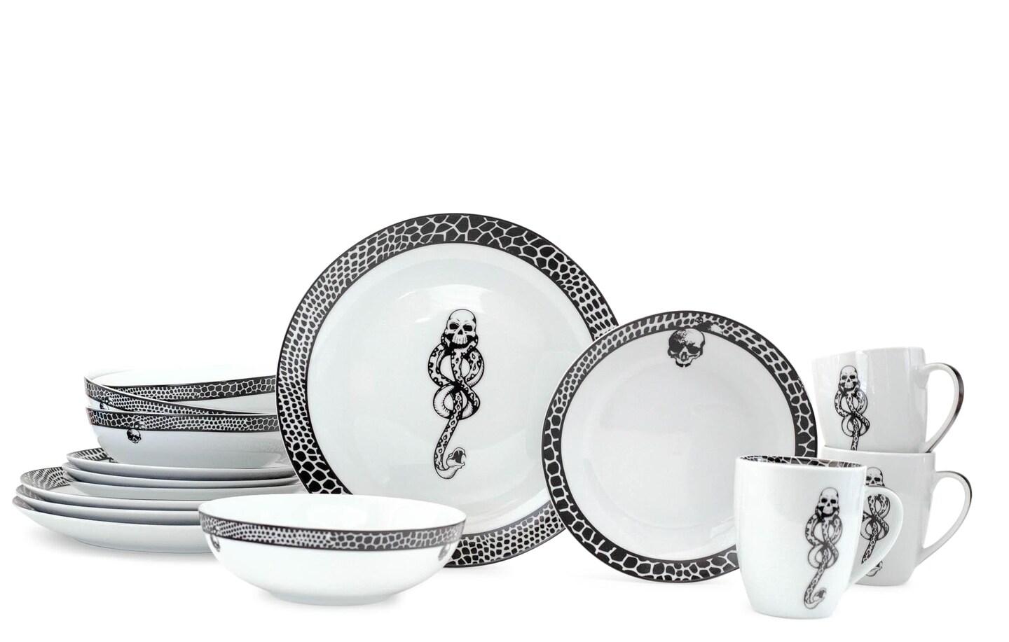 Harry Potter Voldemort Death Eater Dinnerware Sets | 16-Piece Ceramic Dinner Set