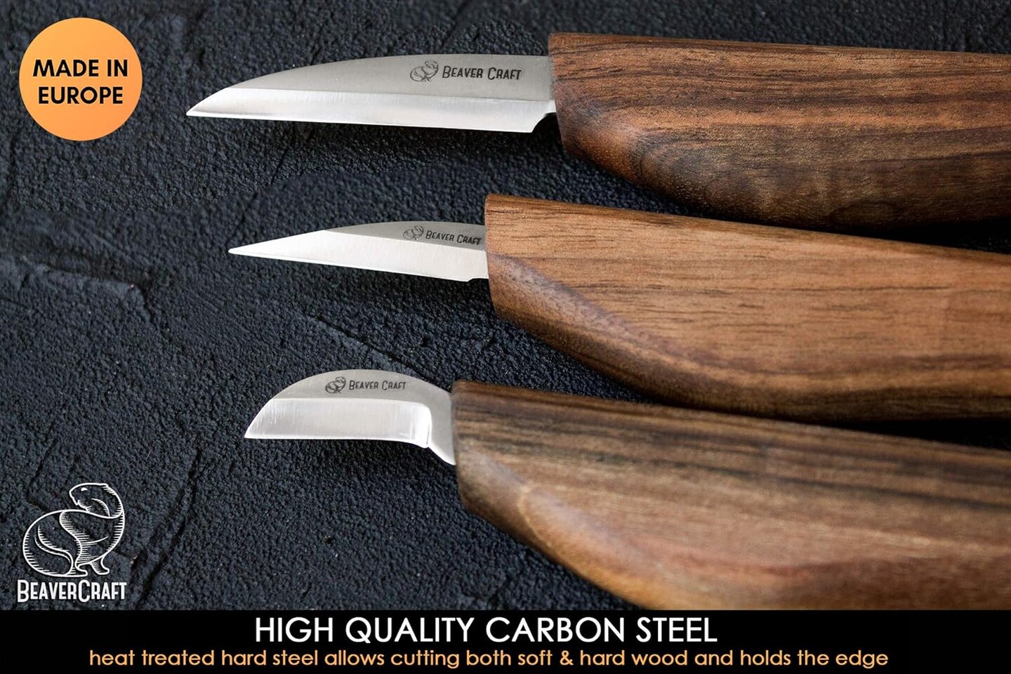 BeaverCraft Wood Carving Kit Deluxe Whittling Knives Set & Leather Strop for Carving Knife S15X Wood Carving Knives Set, Tools & Knife Strop with Polishing Compound Wood Whittling Kit and Leather Case