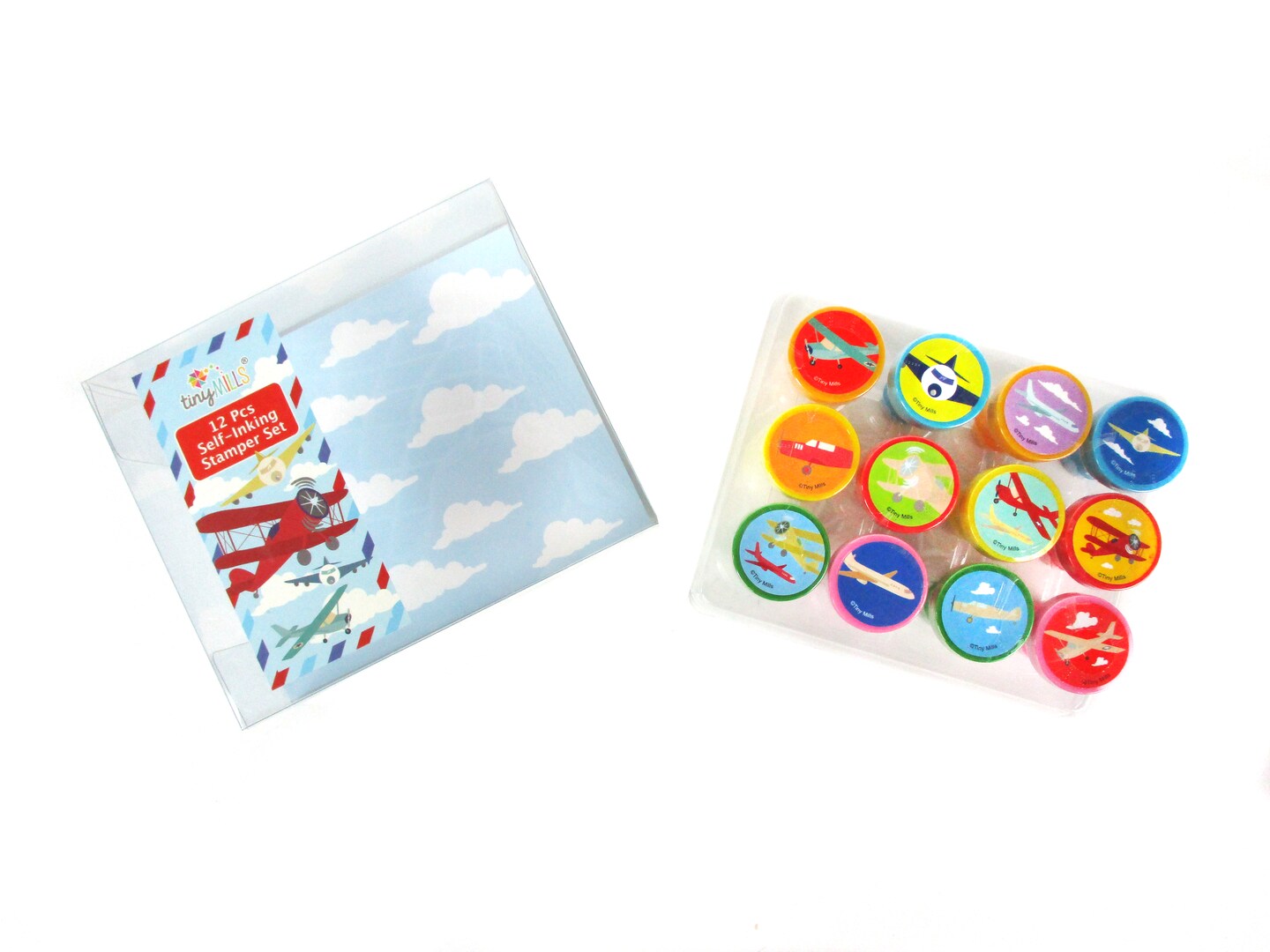 TINYMILLS 12 Pcs Airplane Stamp Kit