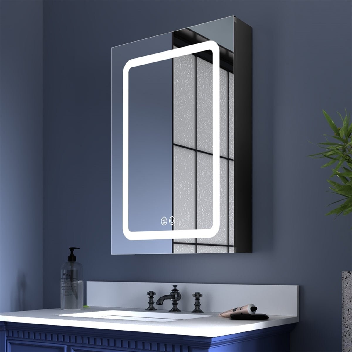 Exbrite 20X30 Led Bathroom Medicine Cabinet Surface Mount Left Open Waterproof
