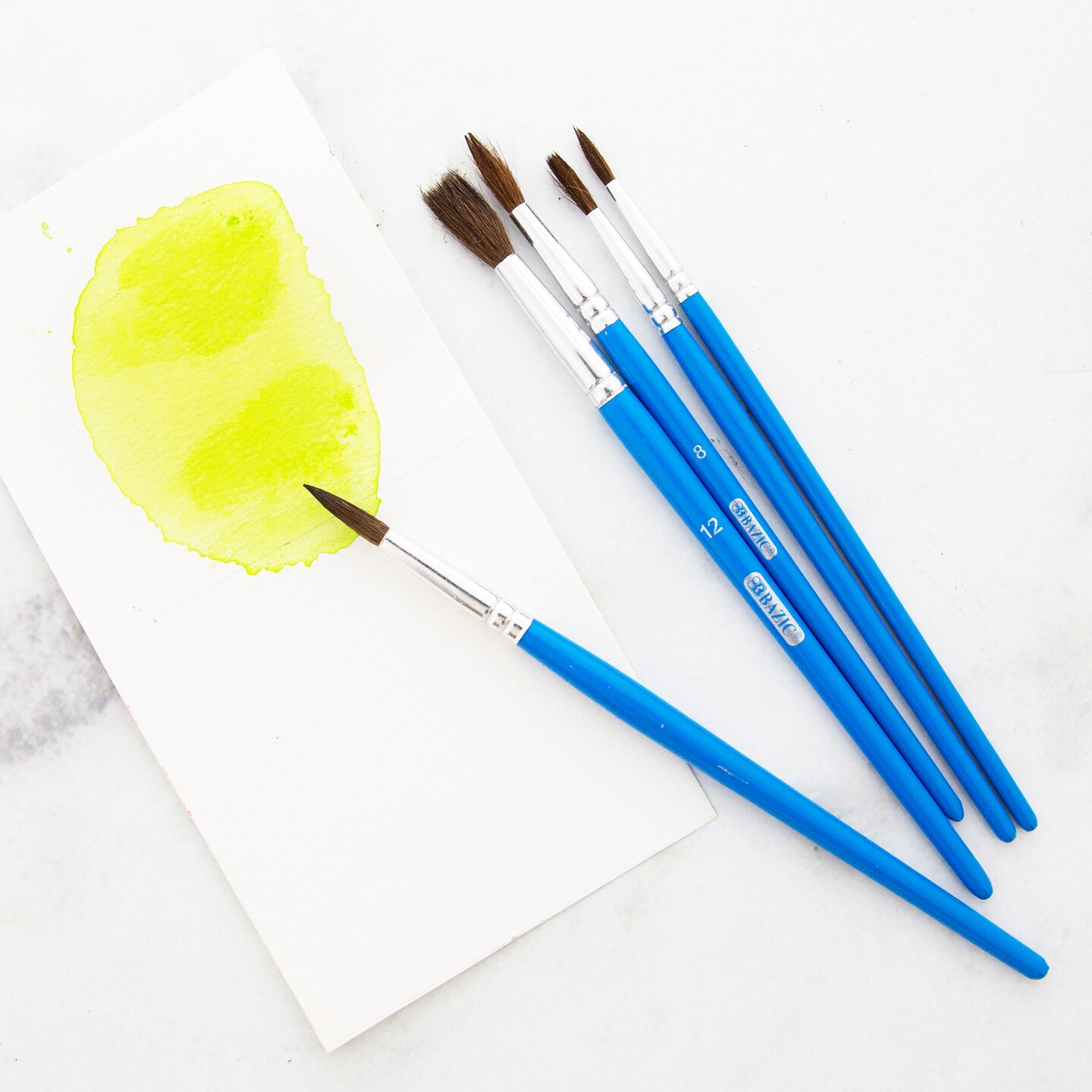 BAZIC Paint Brush Round Natural Hair (5/Pack)