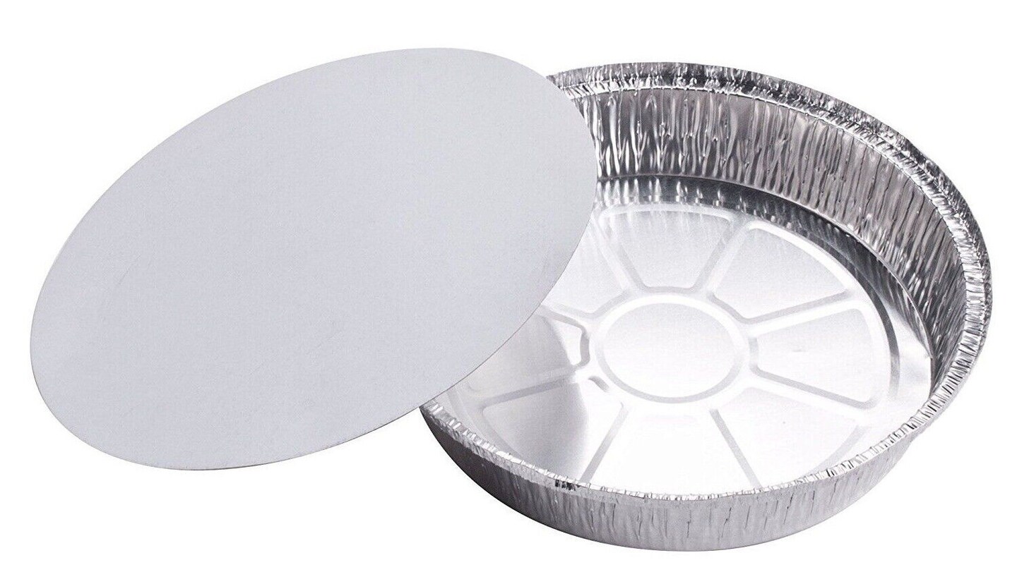 9&#x22; Round Aluminum Foil Container w/ Board Lid