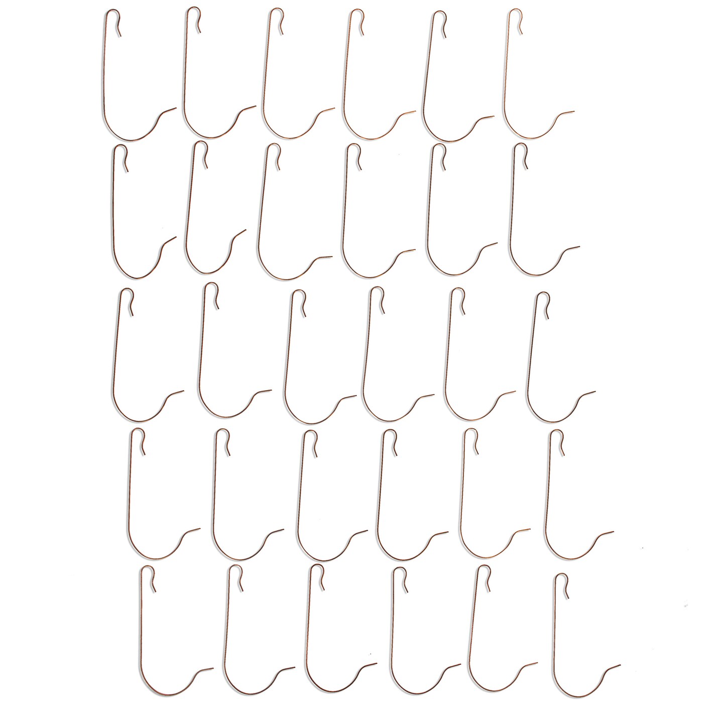 30 Heavy Duty Copper Tone Christmas Ornaments Hooks 2.4 Inches