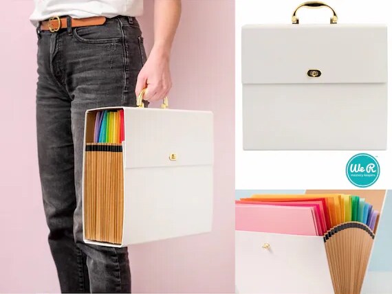 We R Memory Keepers - 12x12 Accordion Paper Storage - White Cream 60000274