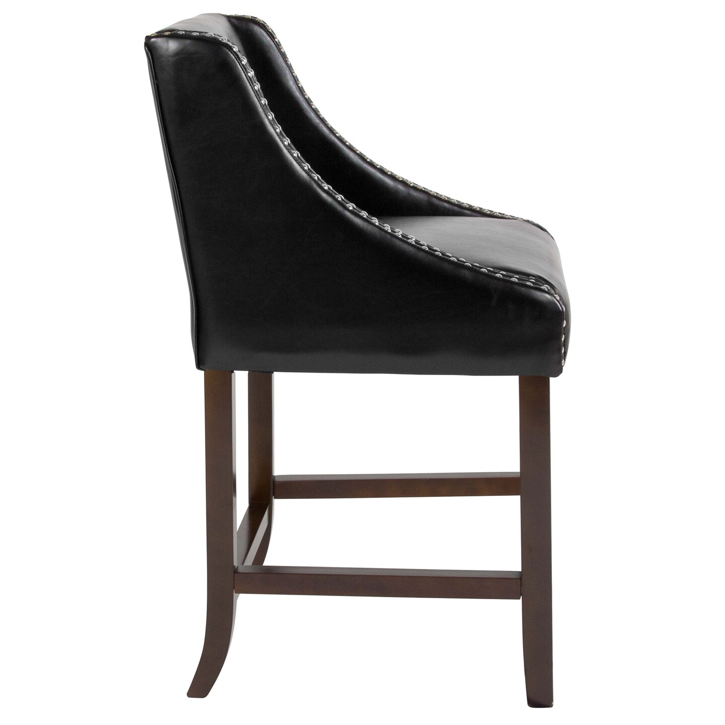 Merrick Lane Taylorsville 24 Inch Counter Height Stool with Nailhead Trim