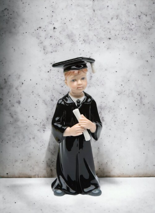 Ceramic Small Size Graduating Boy Figurine, Gift for Him, Gift for Son, Graduation Gift, Proud Parents