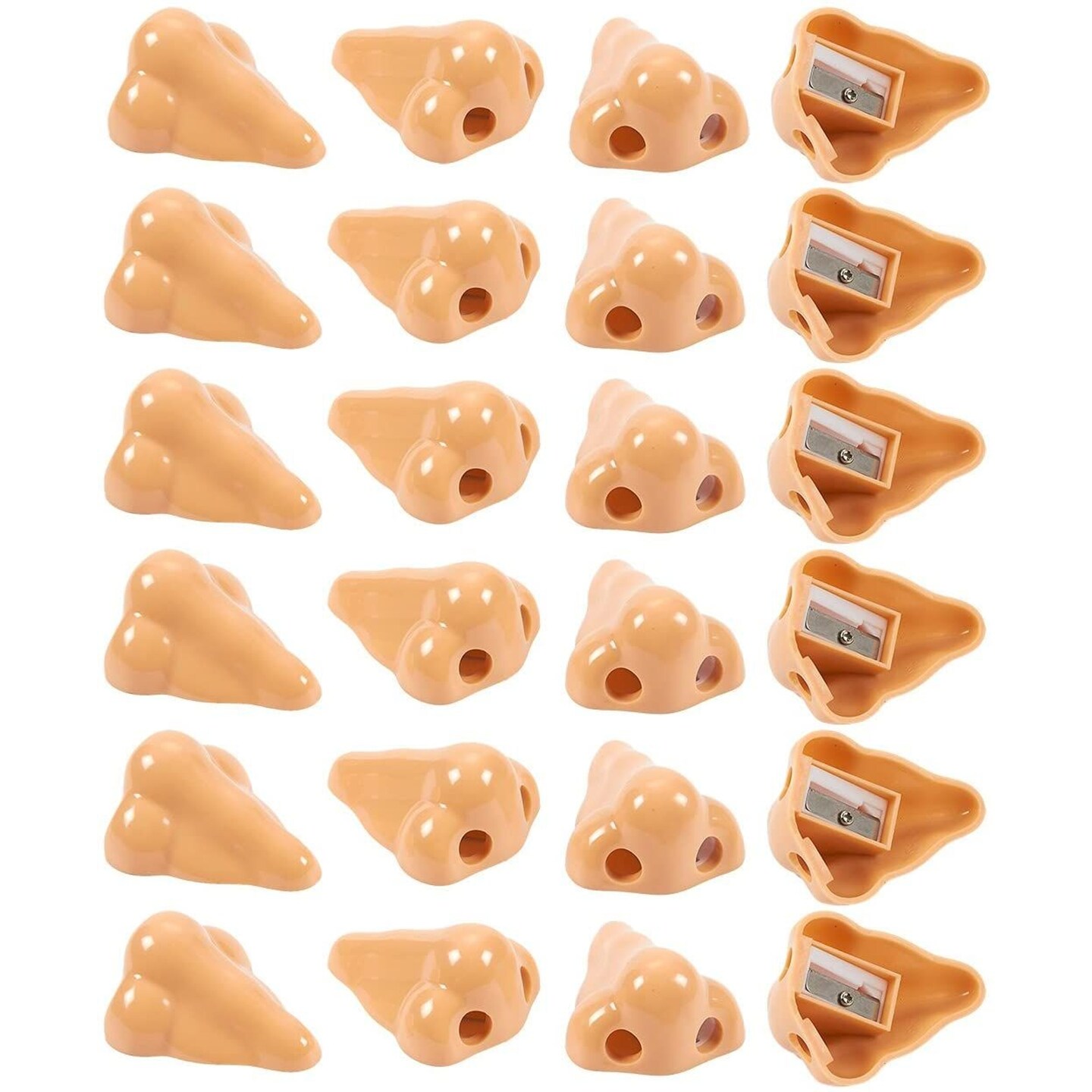 24 Pack Nose Pencil Sharpener for Kids - Funny Sharpeners for Novelty Gag Gifts, 1.7 x 1 x 2.2 in