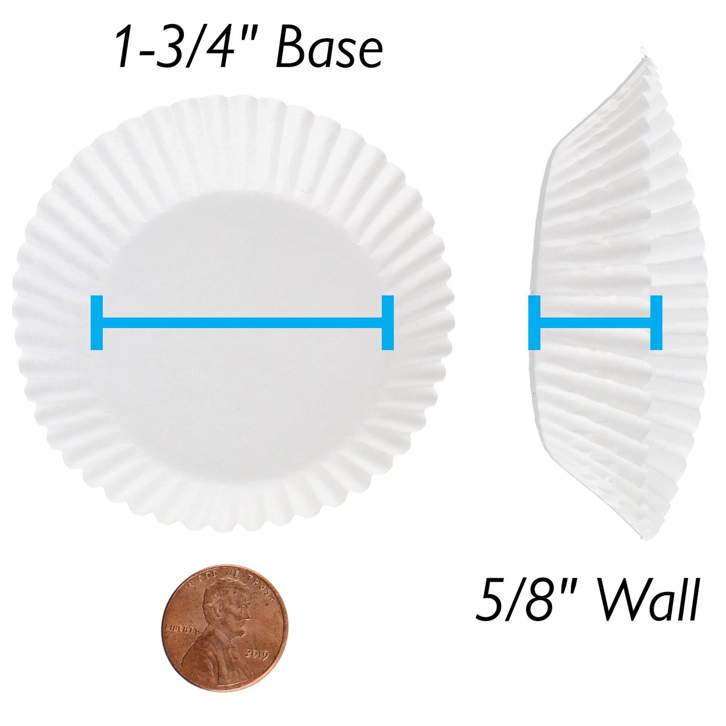 Size #601 Glassine Candy Paper Cups Brown &#x2013; 1-3/4&#x201D; Base, 5/8&#x201D; Wall