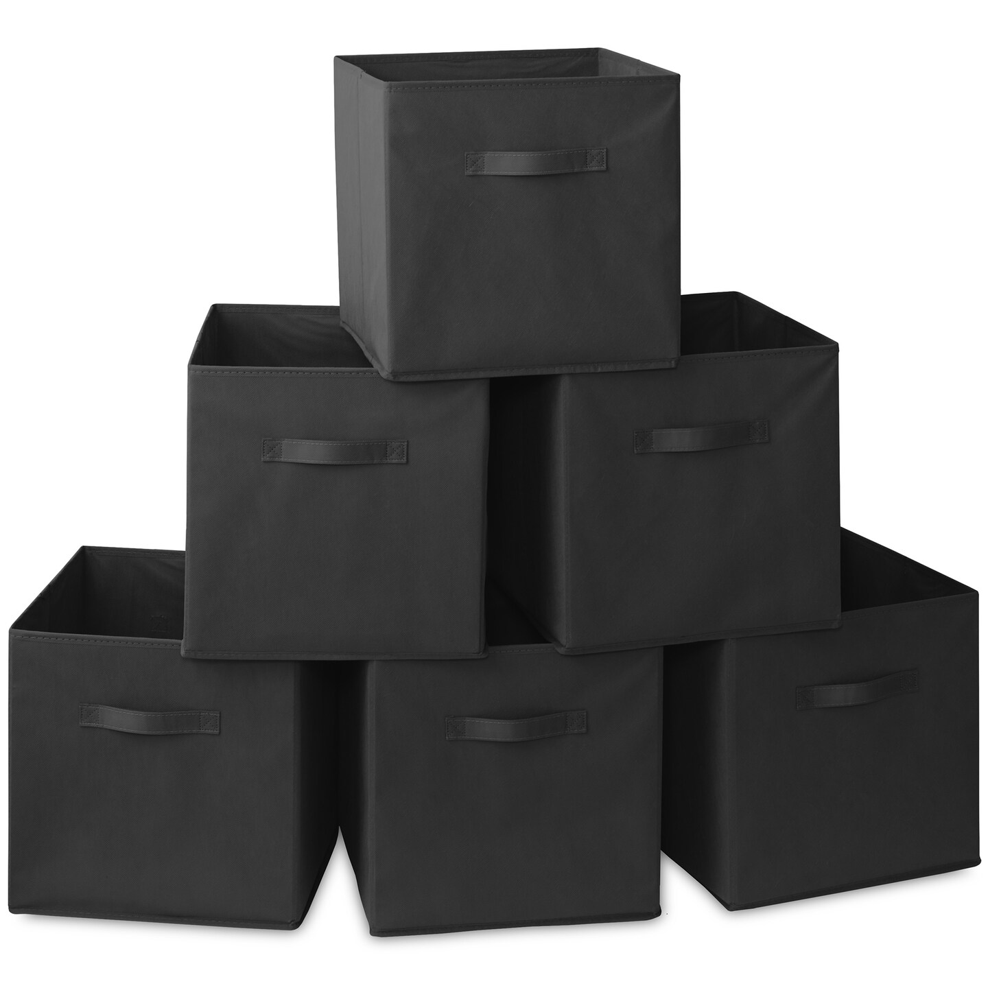 Casafield Set of 6 Collapsible Fabric Cube Storage Bins - Foldable Cloth Baskets for Shelves, Cubby Organizers & More