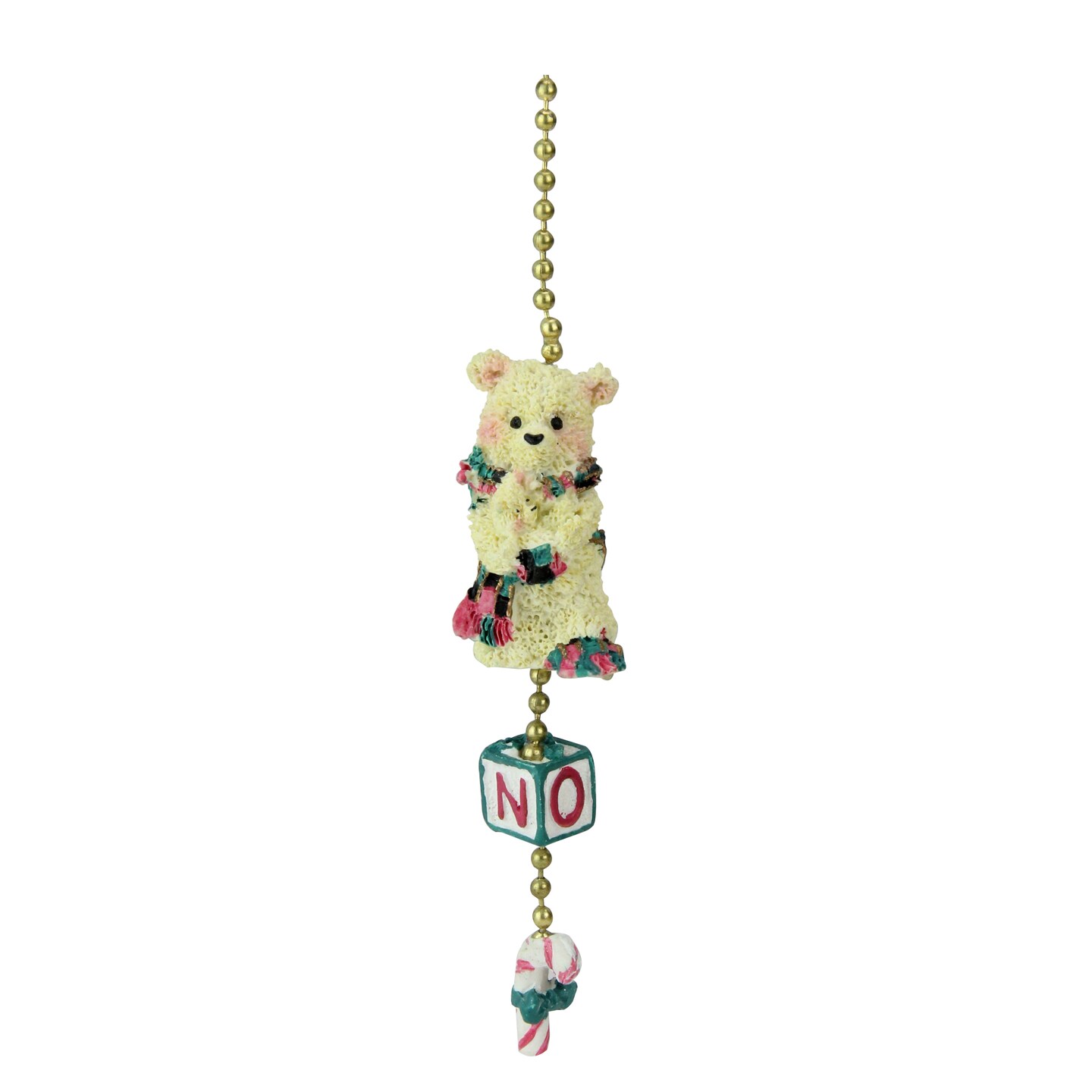 CC Christmas Decor Club Pack of 144 Ivory and Pink Bear Christmas Ceiling Fan Lamp Pulls 10&#x22;