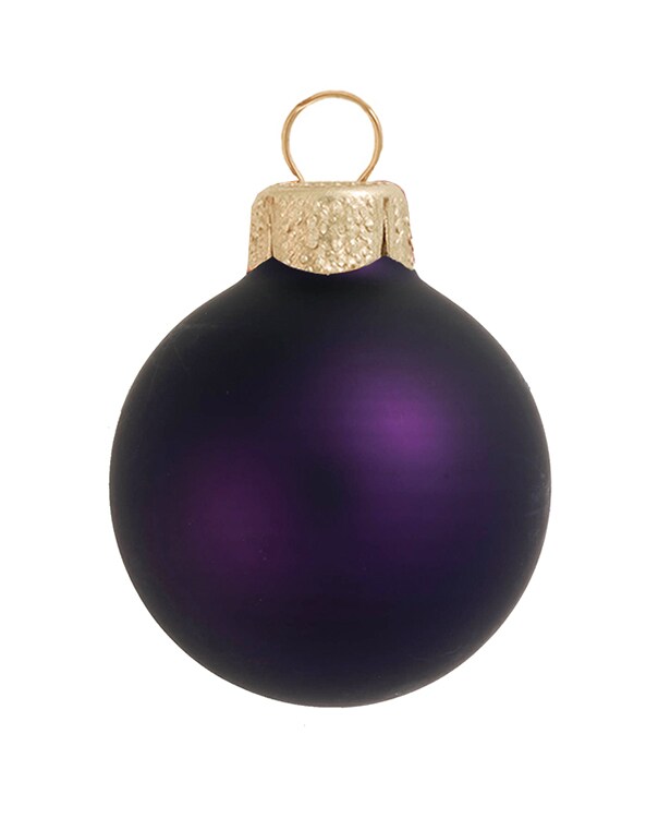 Whitehurst Matte Finish Glass Christmas Ball Ornaments - 4.75" (120mm) - Purple - 4ct