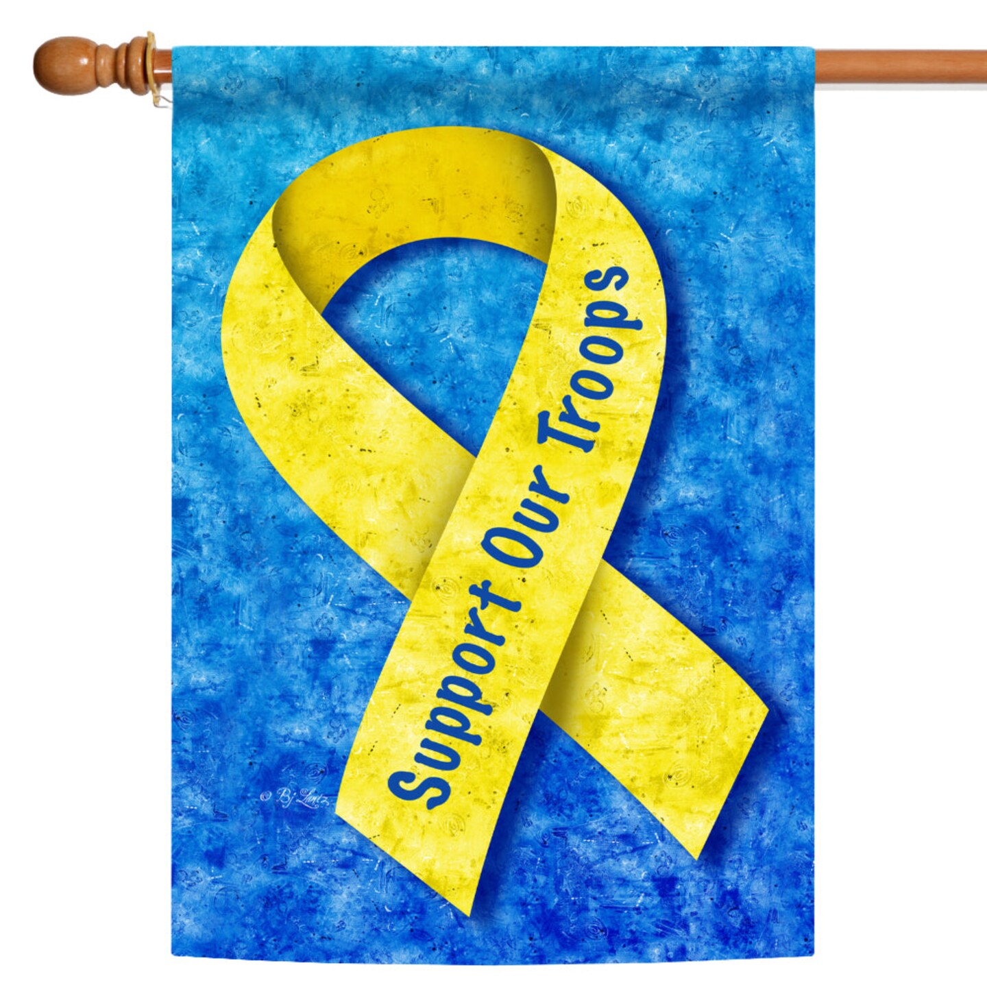 Toland Home Garden Support Our Troops Ribbon Patriotic Outdoor House Flag 40&#x22; x 28&#x22;