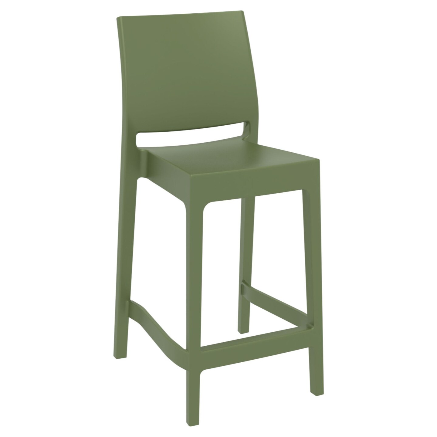 Luxury Commercial Living 38.5&#x22; Olive Green Solid Patio Counter Stool