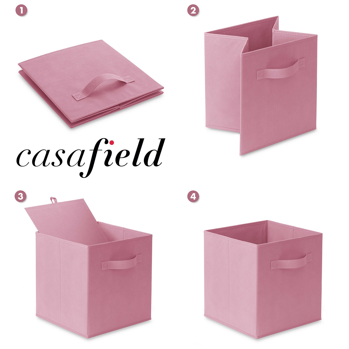 Casafield Set of 12 Collapsible Fabric Cube Storage Bins - 11" Foldable Cloth Baskets for Shelves, Cubby Organizers & More