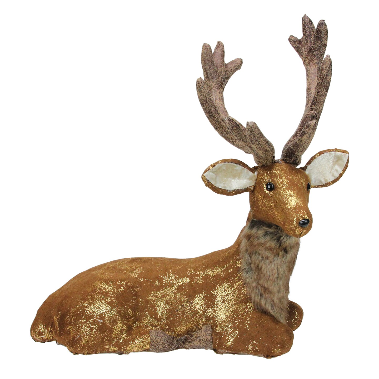 Northlight Reindeer Lying Down Christmas Figure - 16.5&#x201D; - Brown and Gold