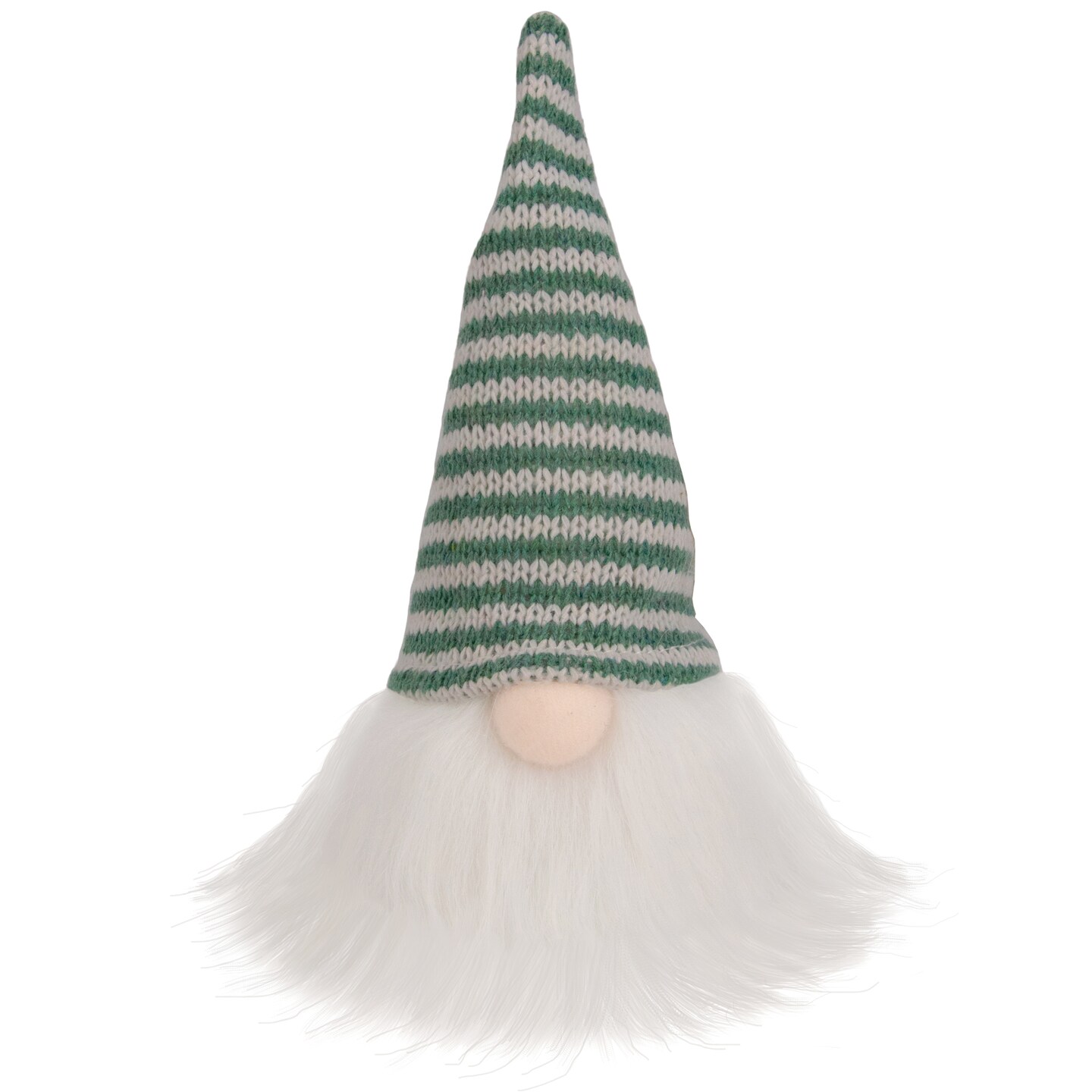 Northlight Striped Knitted Gnome Head Christmas Figure - 5.5" - Green