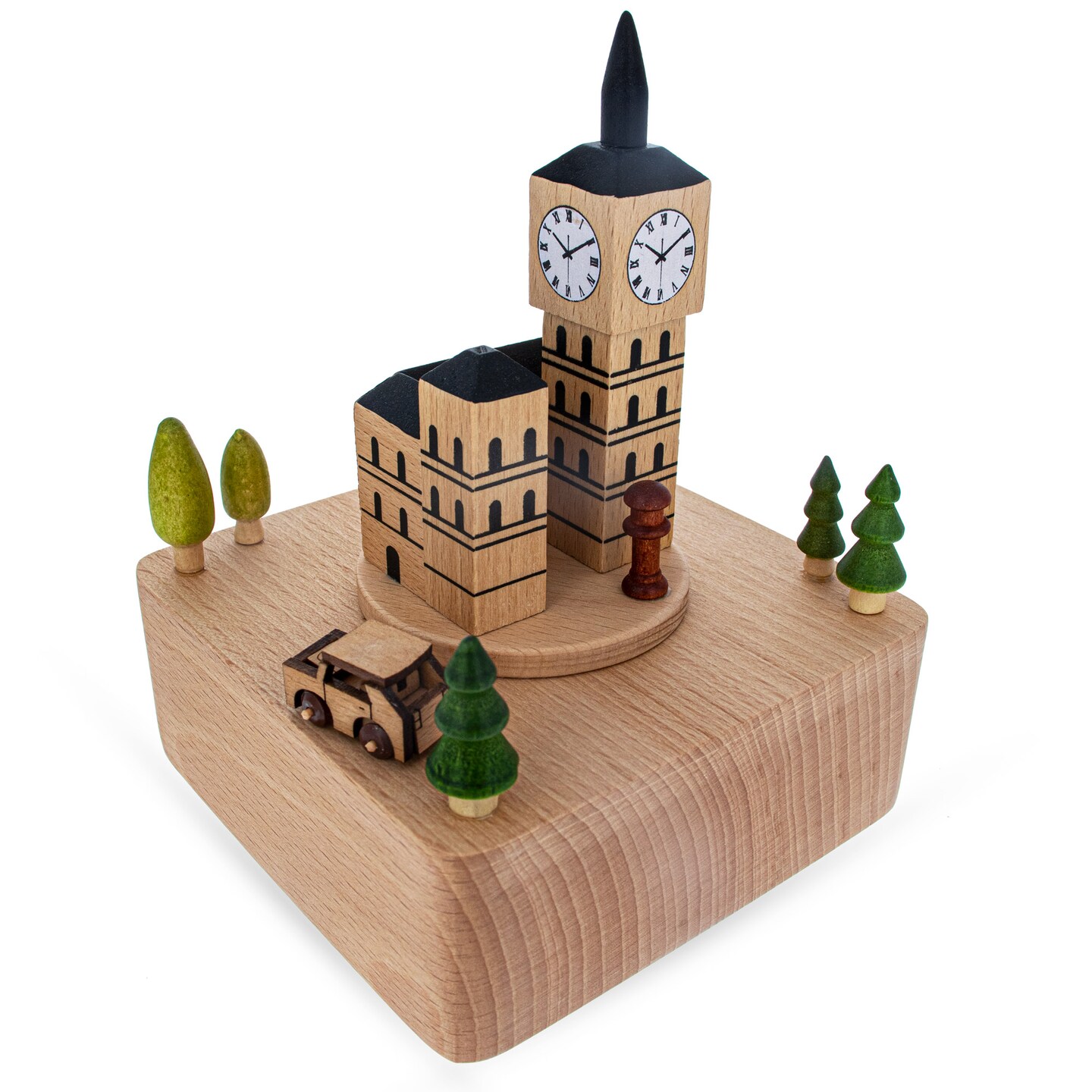 Big Ben, London Musical Figurine with Moving Magnetic Car, Color