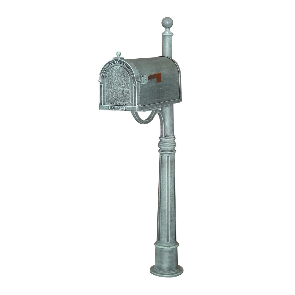 Special Lite Products Berkshire Curbside Mailbox with Bradford Surface Mount Mailbox Post - Verde Green - 62&#x22;H