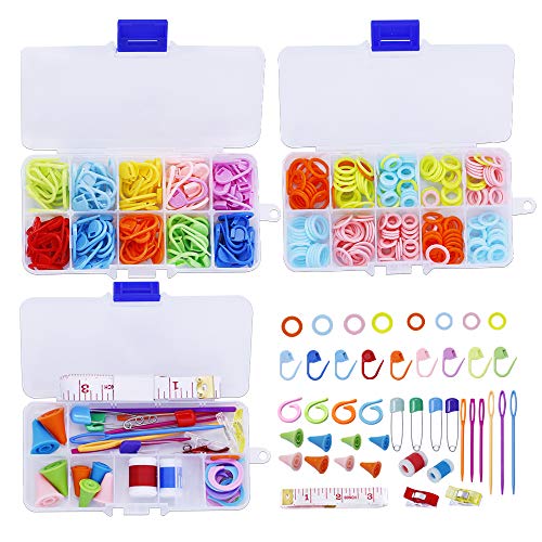 381 Pieces Stitch Ring Markers and Colorful Knitting Crochet Locking
