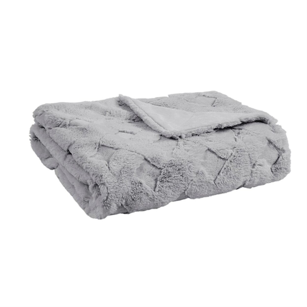 Madison Park   Carved and Heat Blown Serengeti faux Throw in Grey Finish MP50-7693
