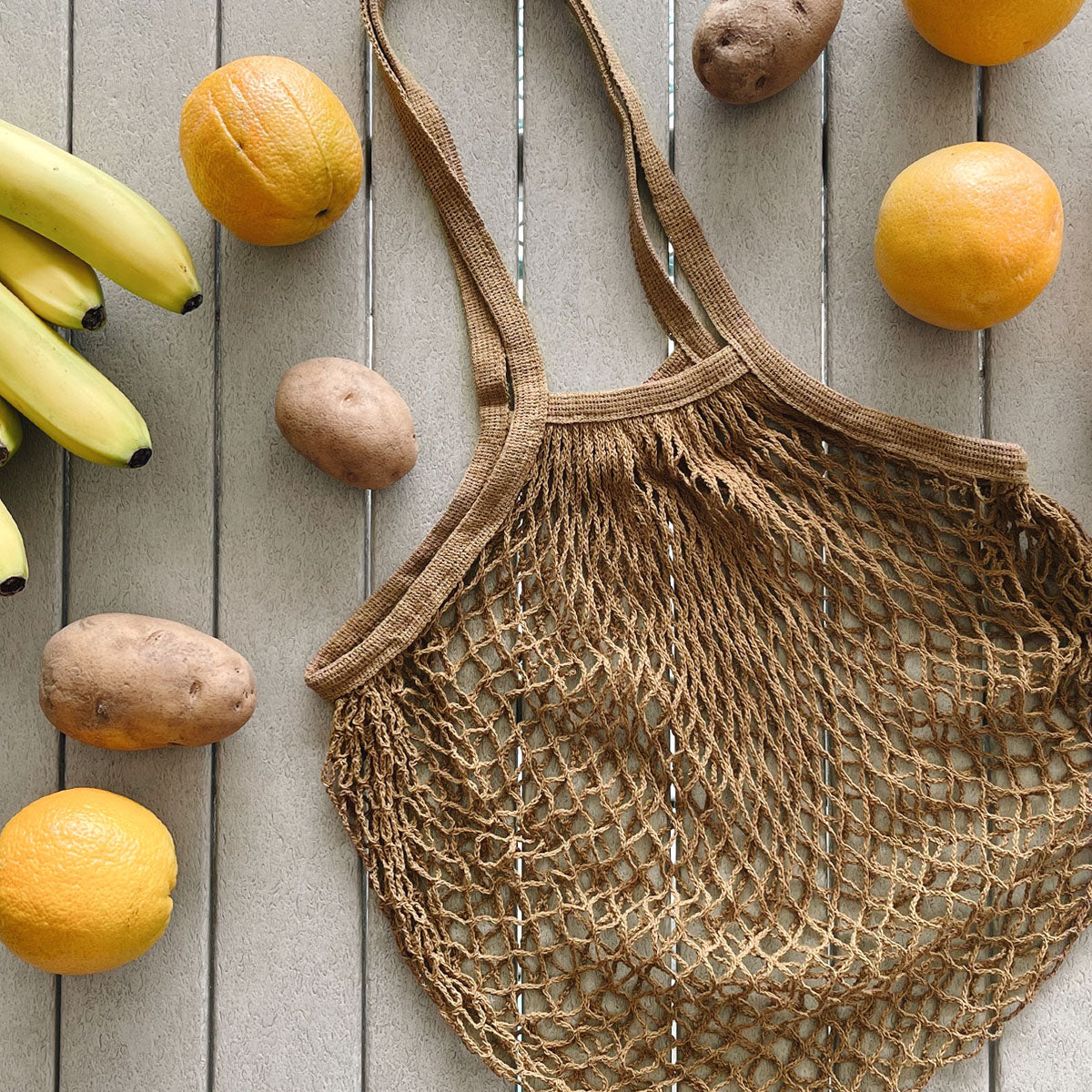 Wrapables Cotton Mesh Net Shopping Bag, Grocery Bag for Vegetables, Produce (Set of 3)